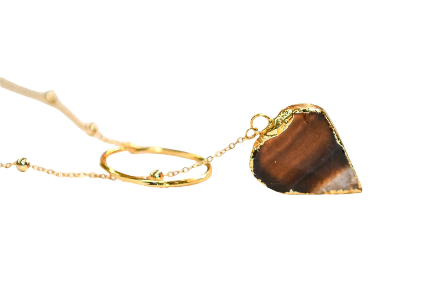 Agate Natural Stone Gold Plated Necklaces Hey Bou