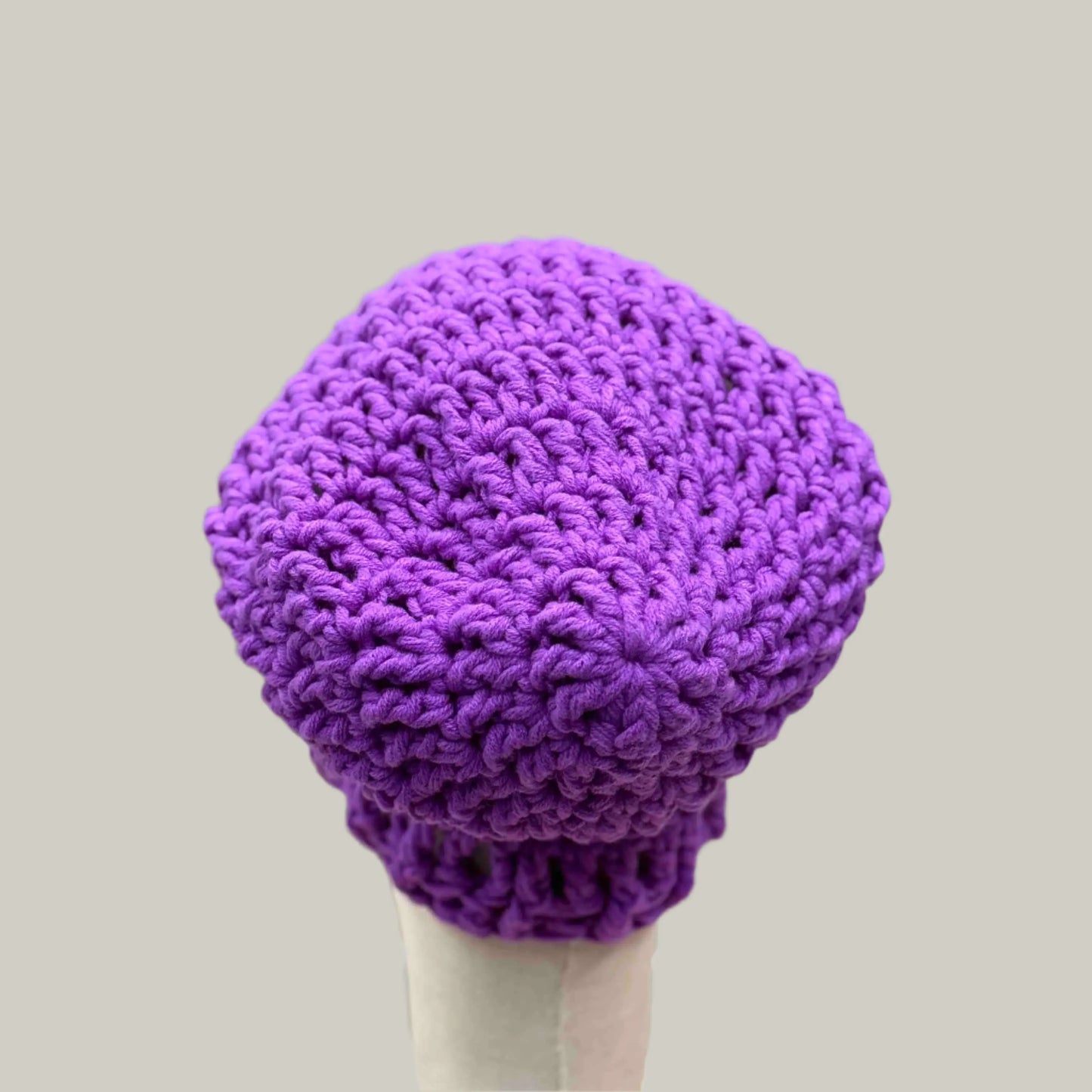 Bright Purple Mawar Treble Crochet 3cm Rib Slouchy Child/Adult Beanie 48-63cm H 30cm HeyBou - Made by Lisa