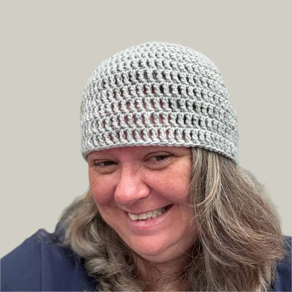 Light Grey Sparkle Treble Adult Beanie 54-66cm H 21cm HeyBou
