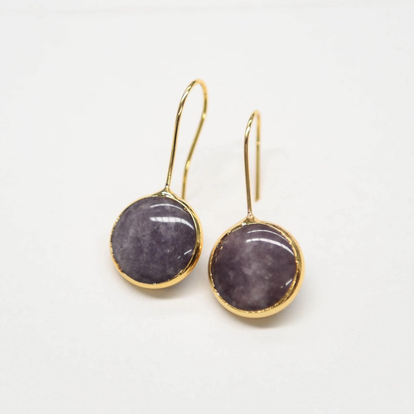 Gold Plated Natural Stone Hook Earrings Hey Bou