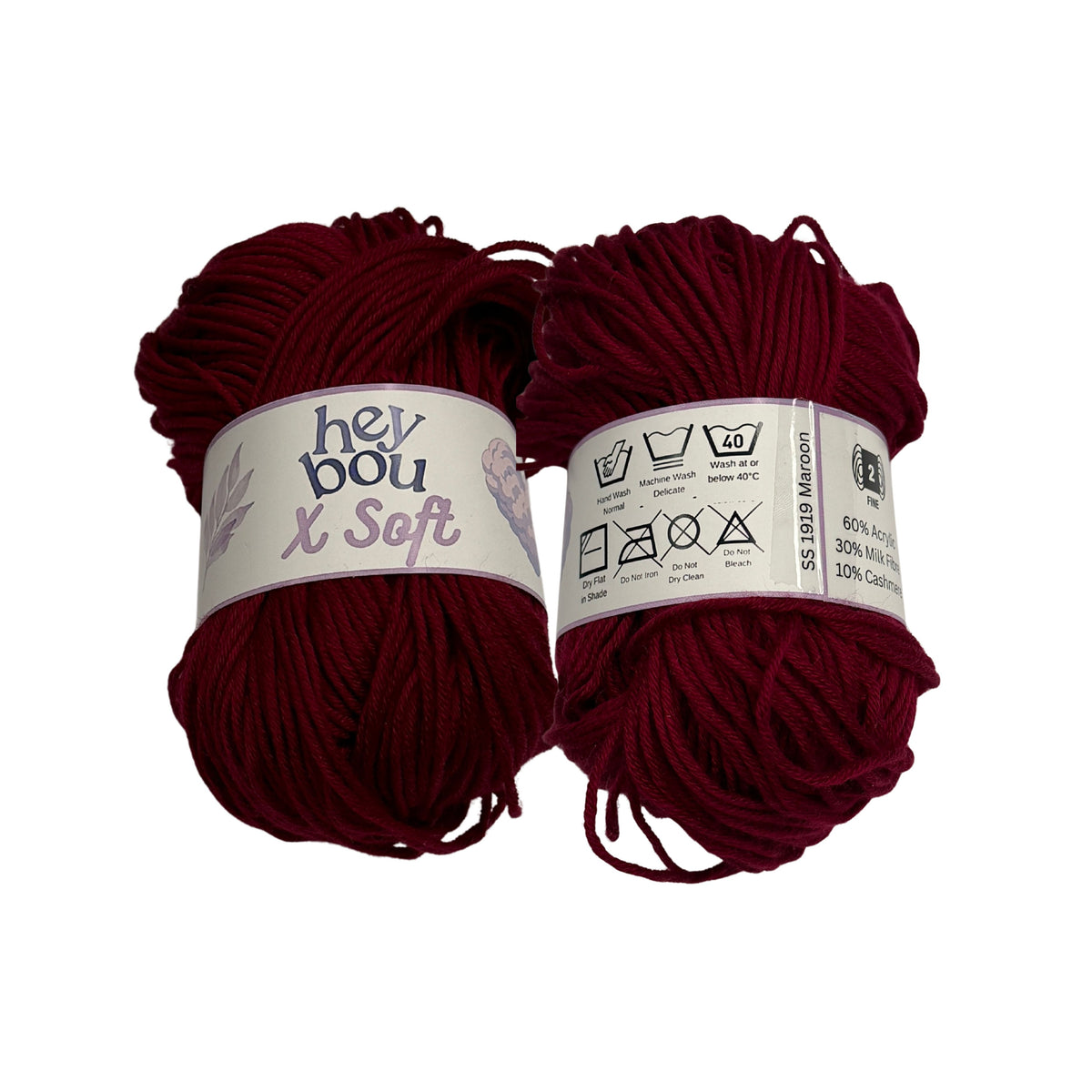 X Soft Yarn, 60% Acrylic, 30% Milk Fibre and 10% Cashmere, 50g Ball