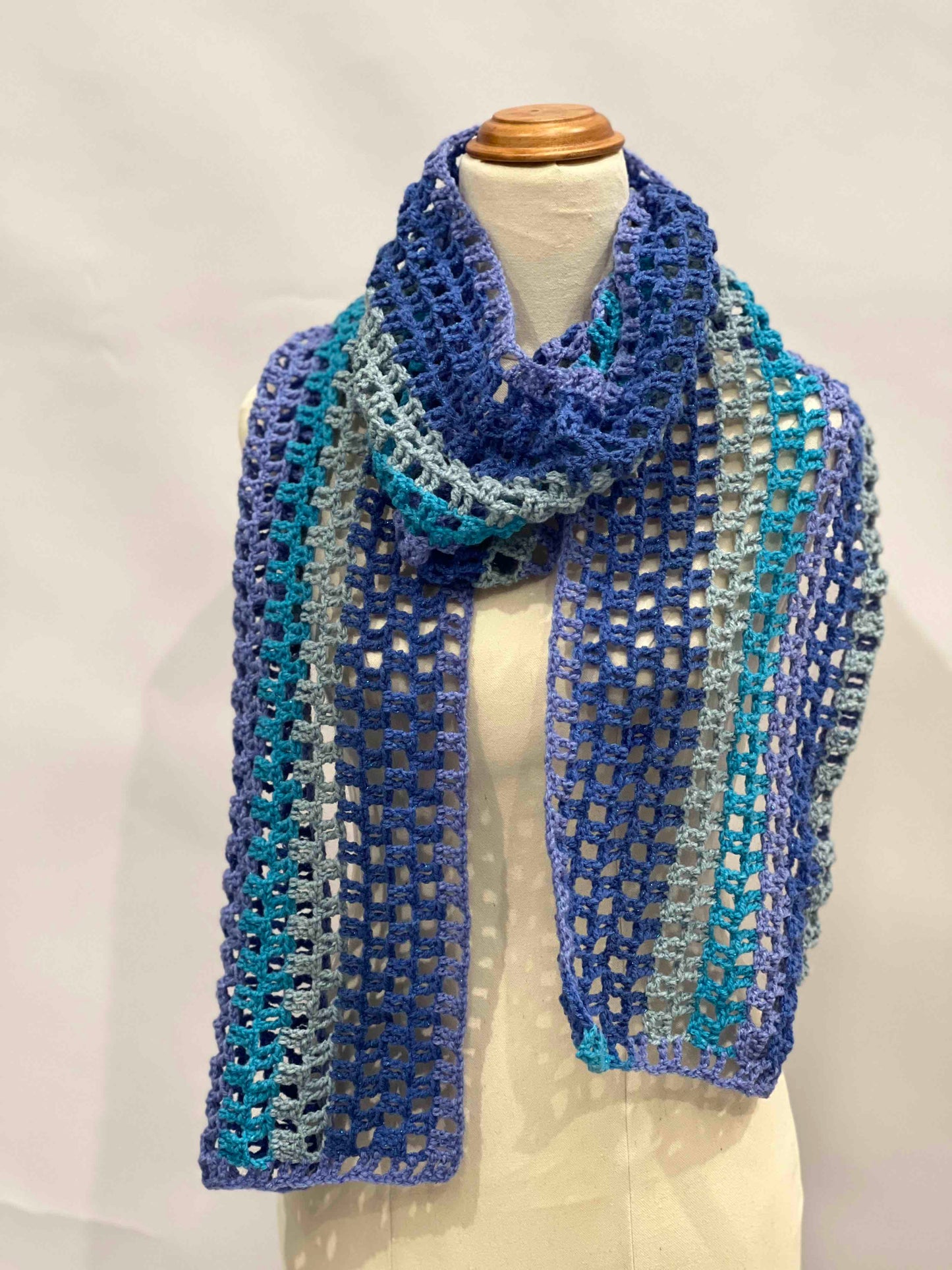 Sparkle Blue 2 Treble Long Scarf HeyBou