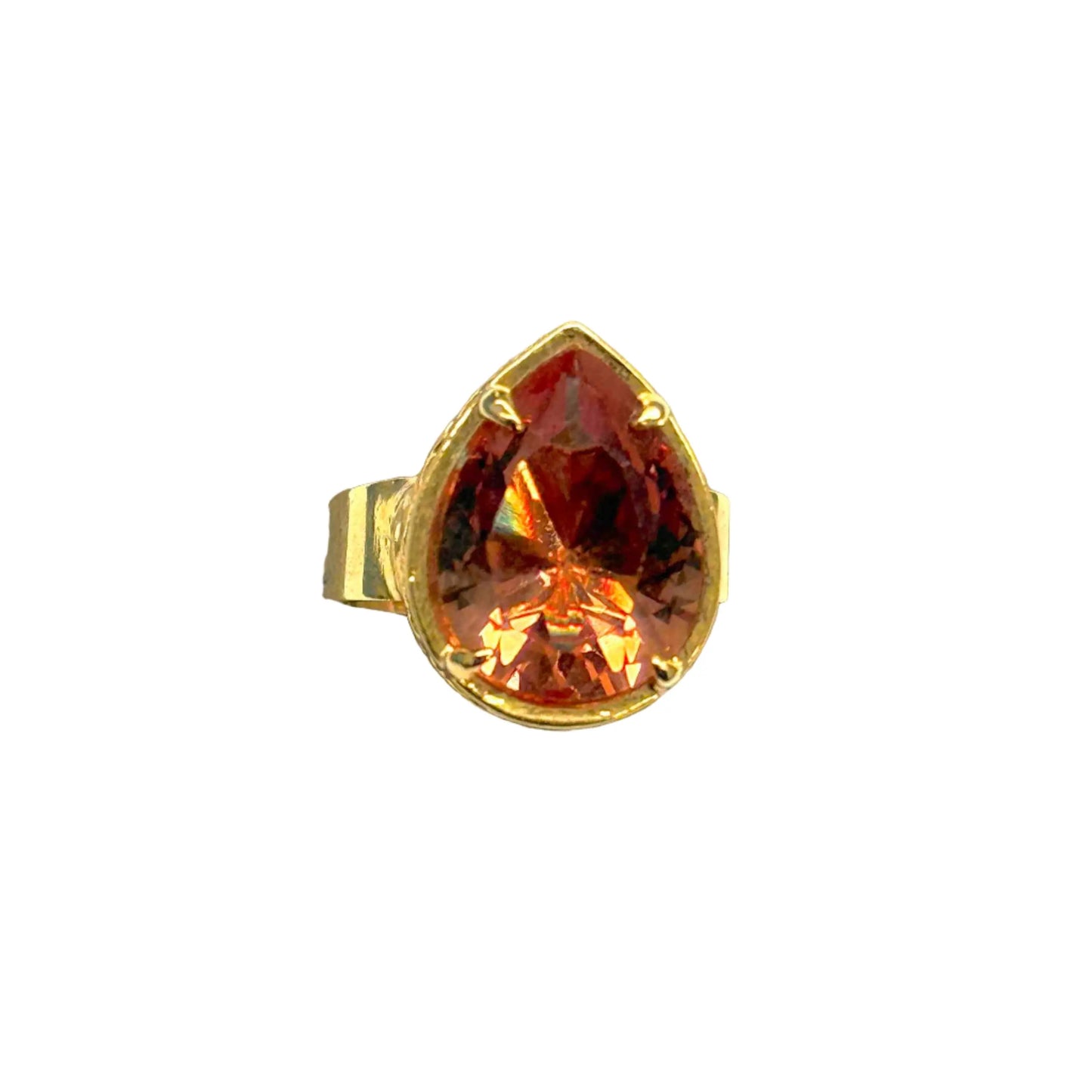 Natural Stone Zultanite Teardrop Ring