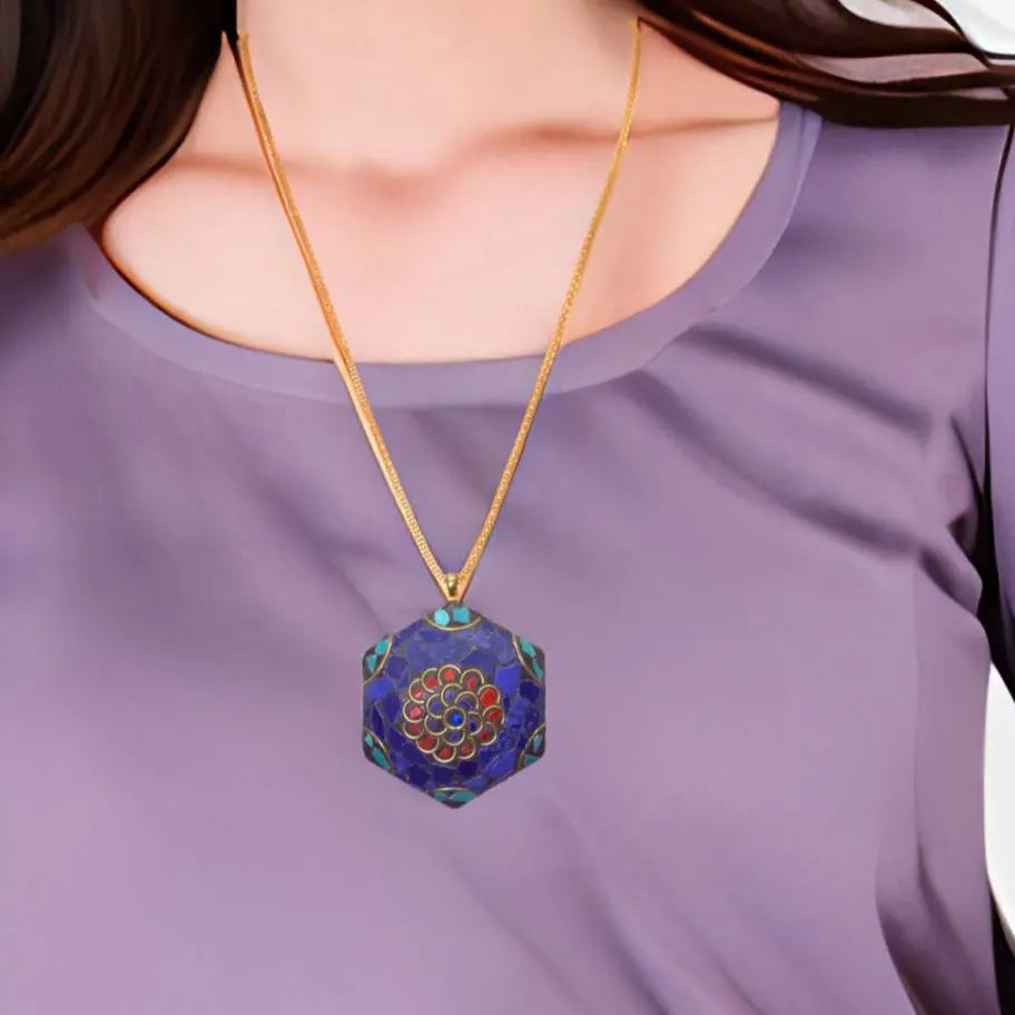 Brass Mosaic Flower Necklace Hey Bou