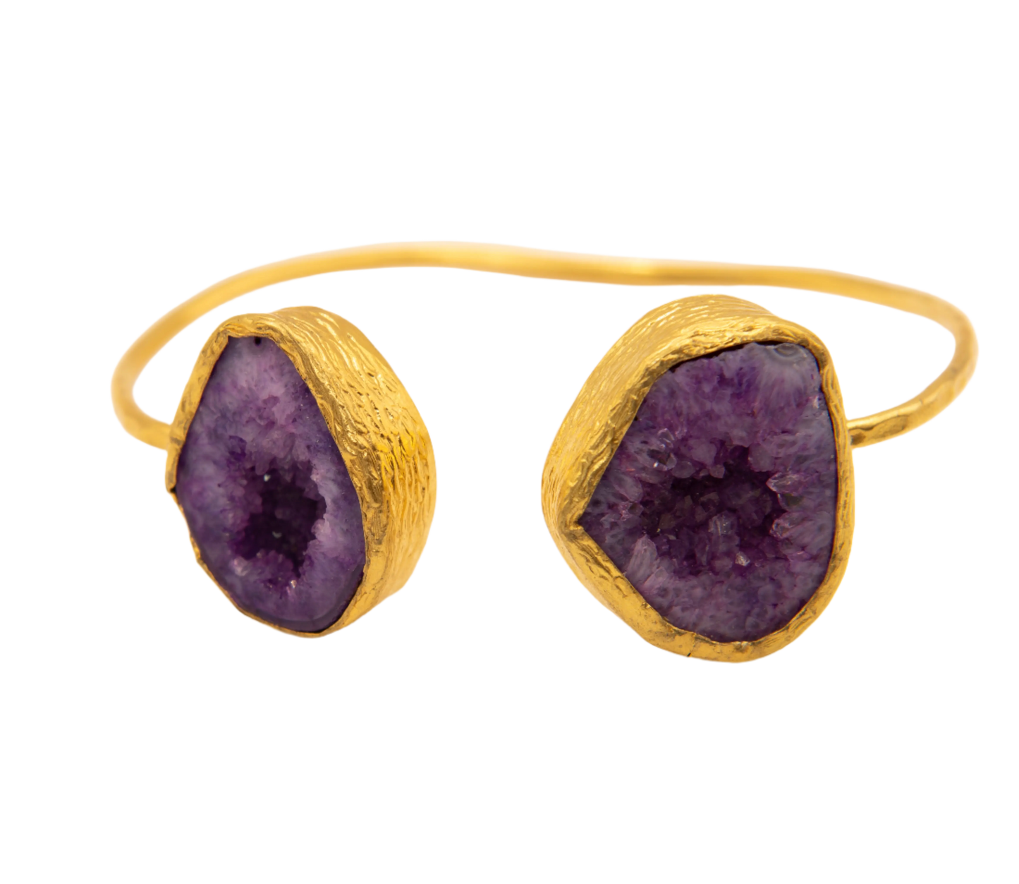 Gold Plated Amethyst 2 Stone Bracelet Hey Bou