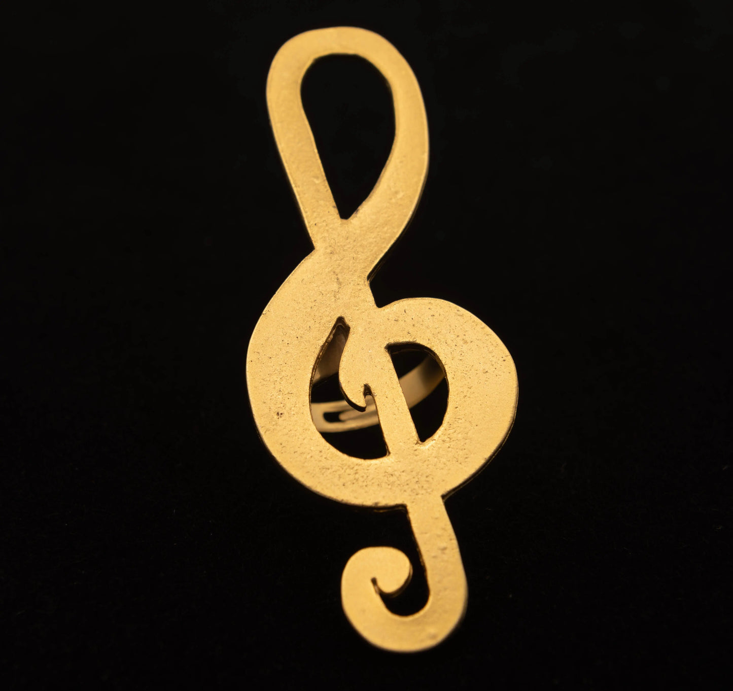Gold Plated Treble Clef Ring Hey Bou