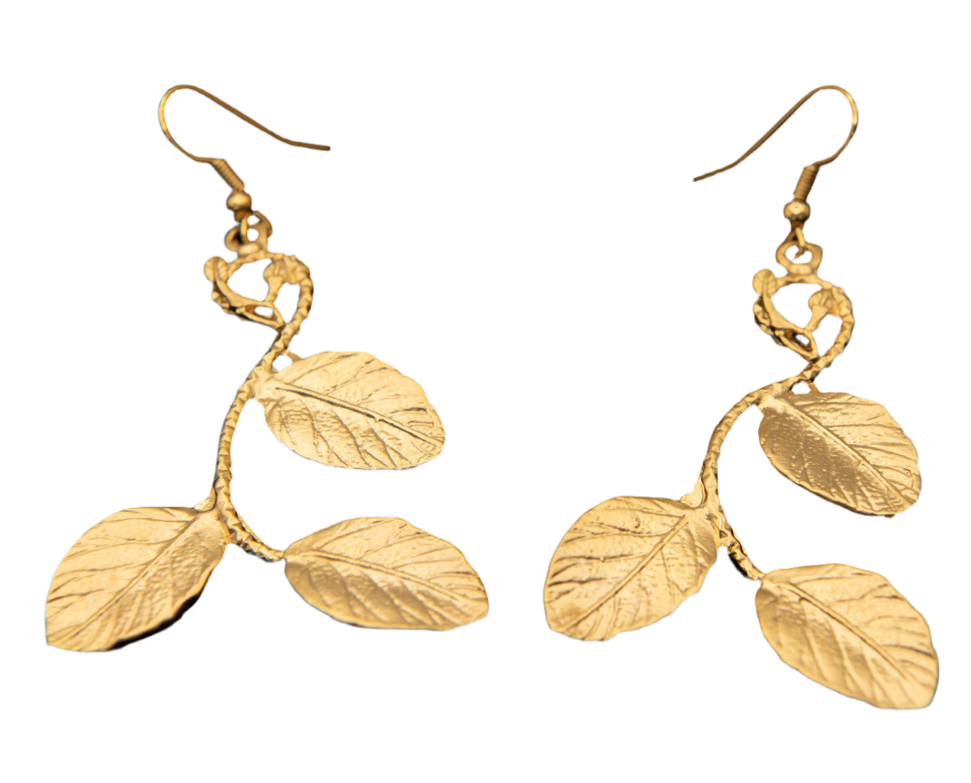 Gold Plated Vine Earrings Hey Bou