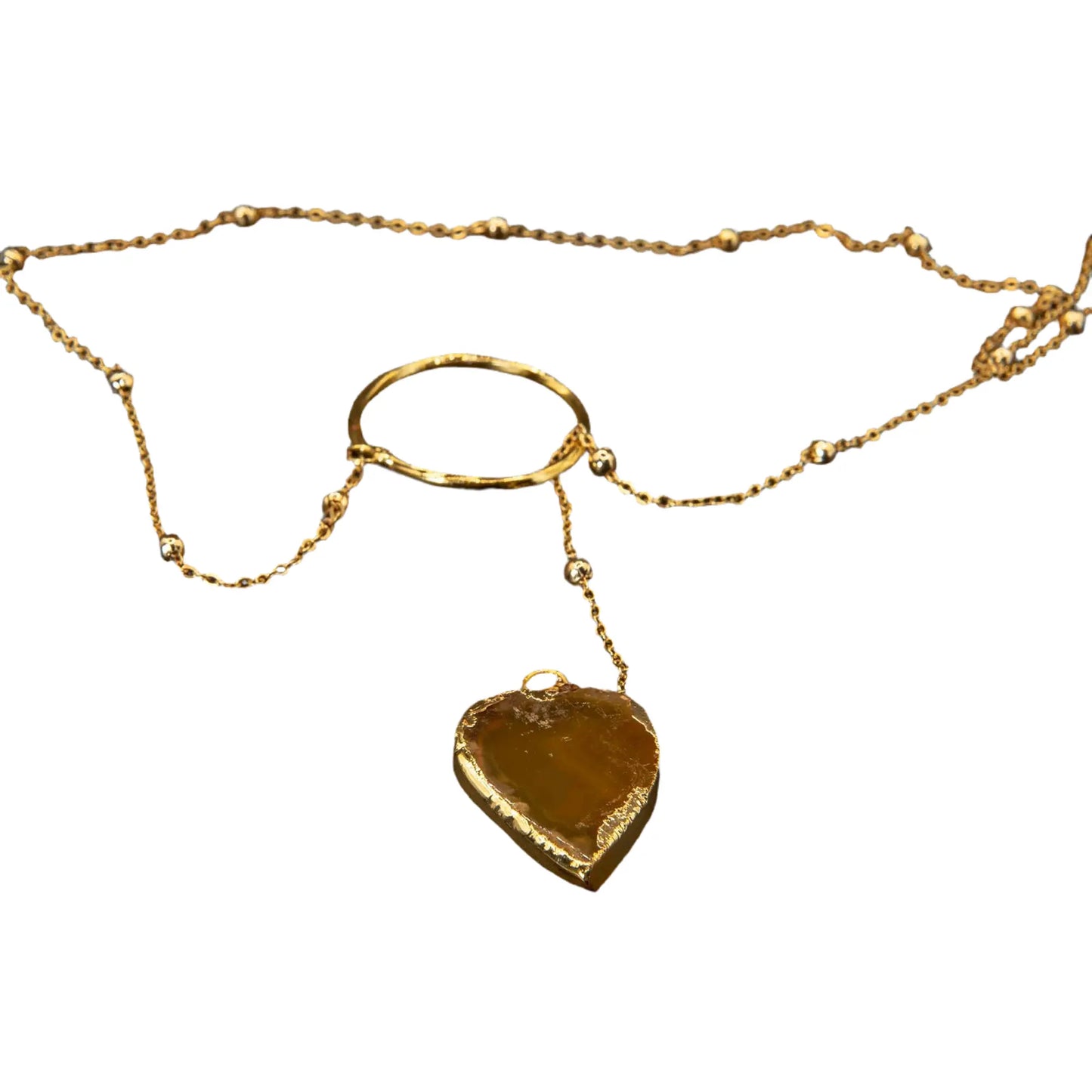 Agate Natural Stone Gold Plated Necklaces Hey Bou