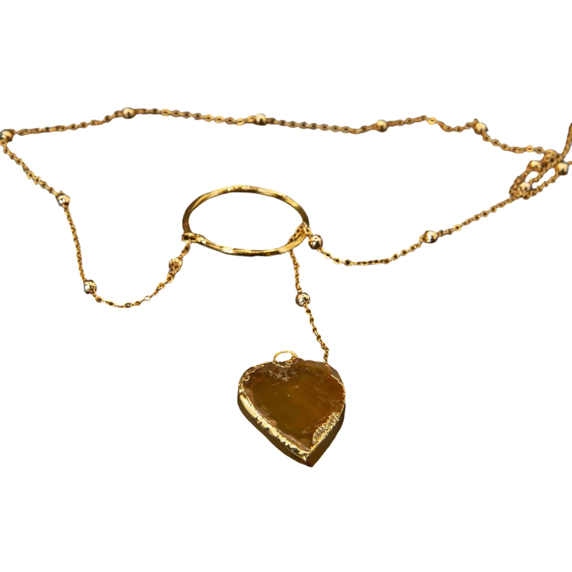 Agate Natural Stone Gold Plated Necklaces Hey Bou