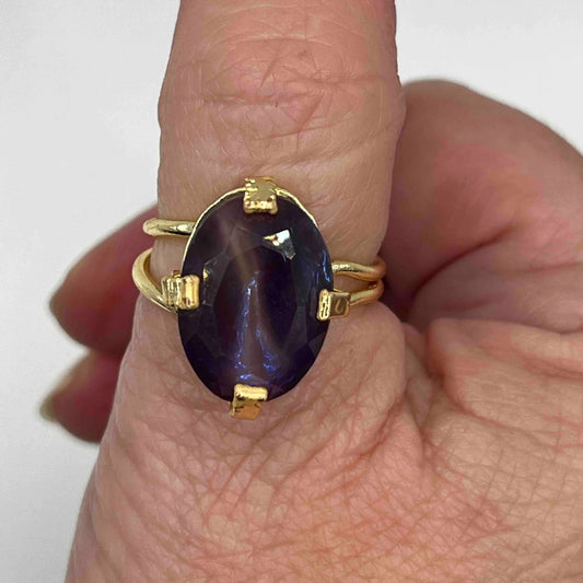 Gold Plated Amethyst Ring Hey Bou