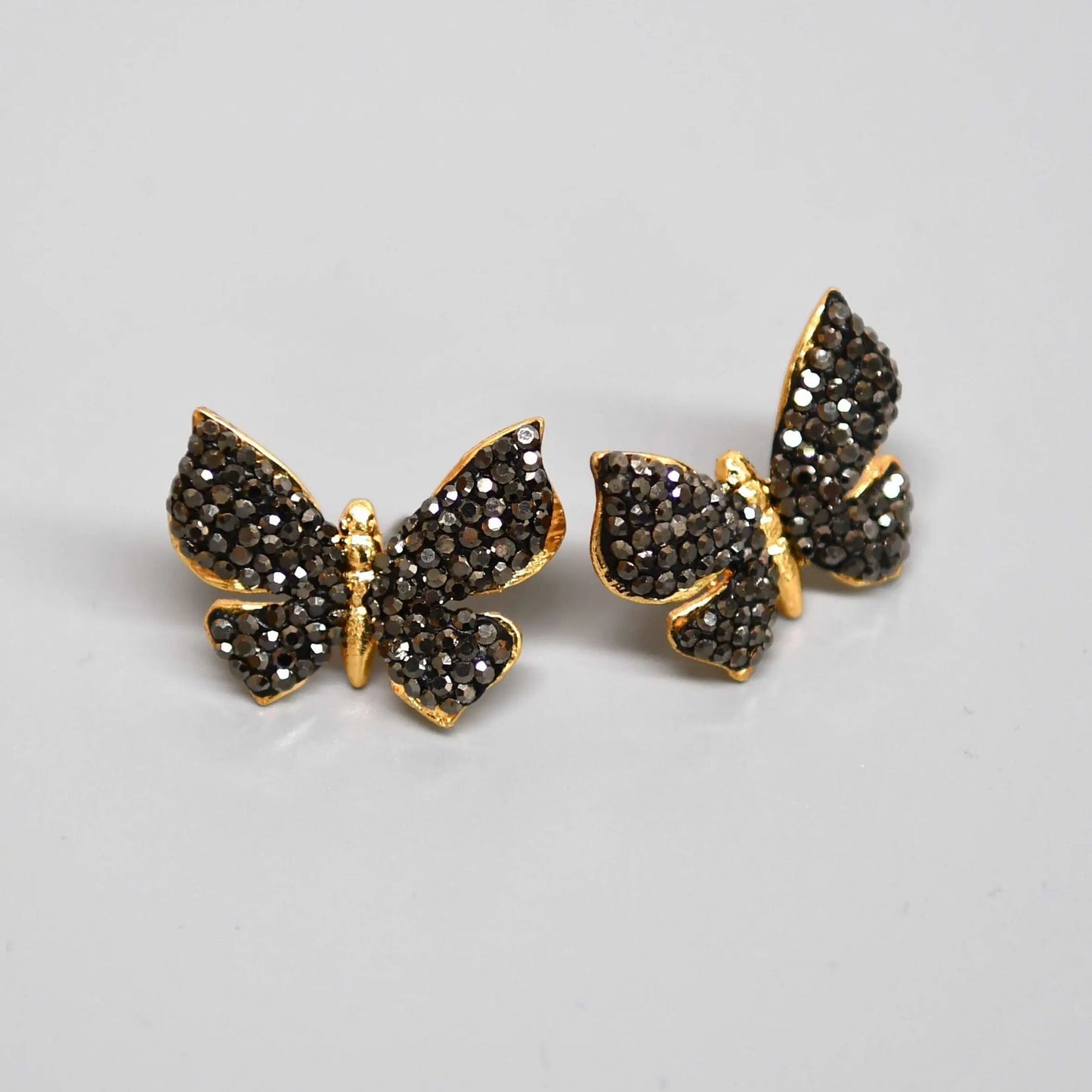 Black Zirconia Butterfly Earrings Hey Bou