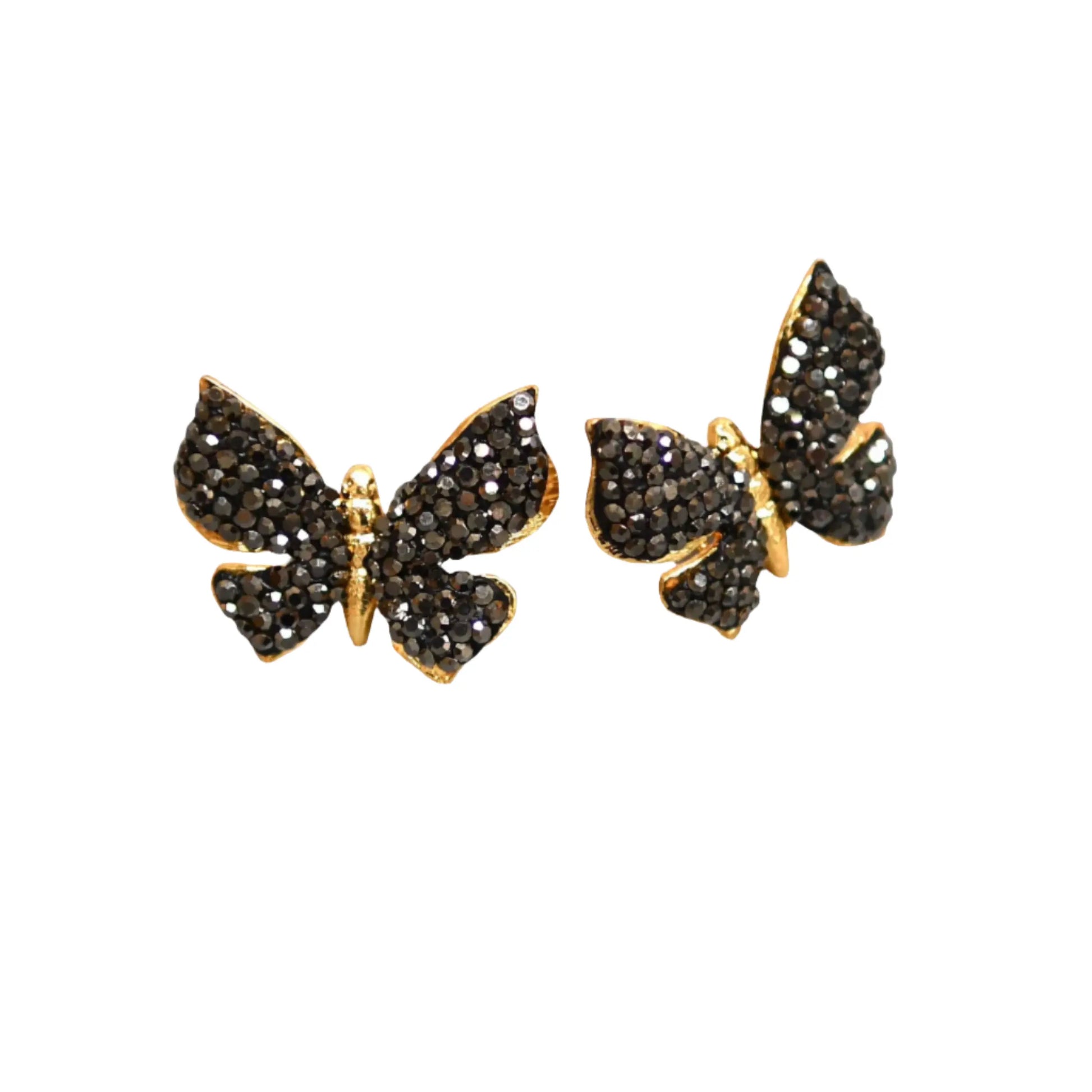 Black Zirconia Butterfly Earrings Hey Bou