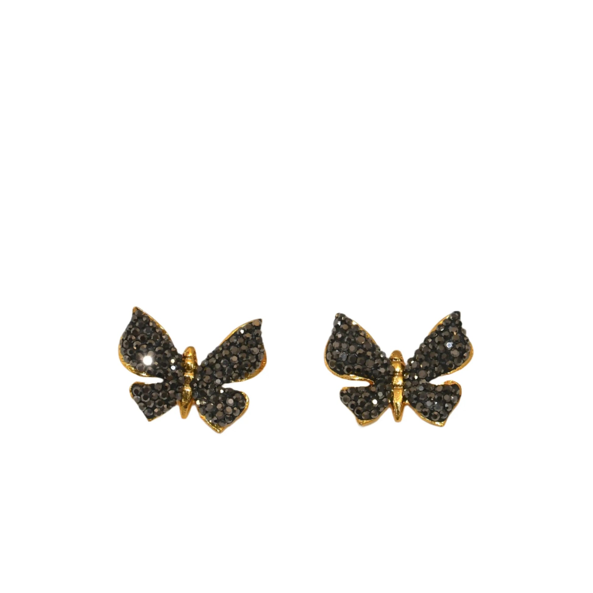 Black Zirconia Butterfly Earrings Hey Bou