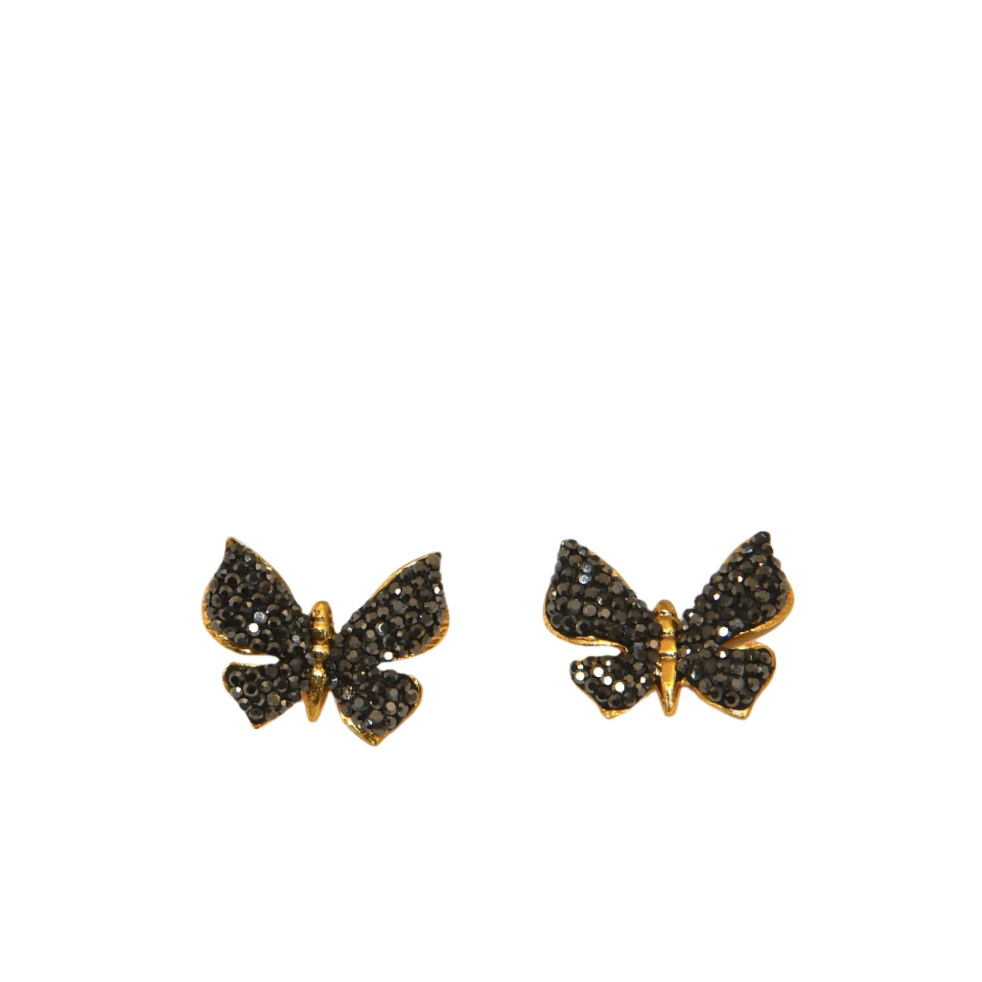 Black Zirconia Butterfly Earrings Hey Bou