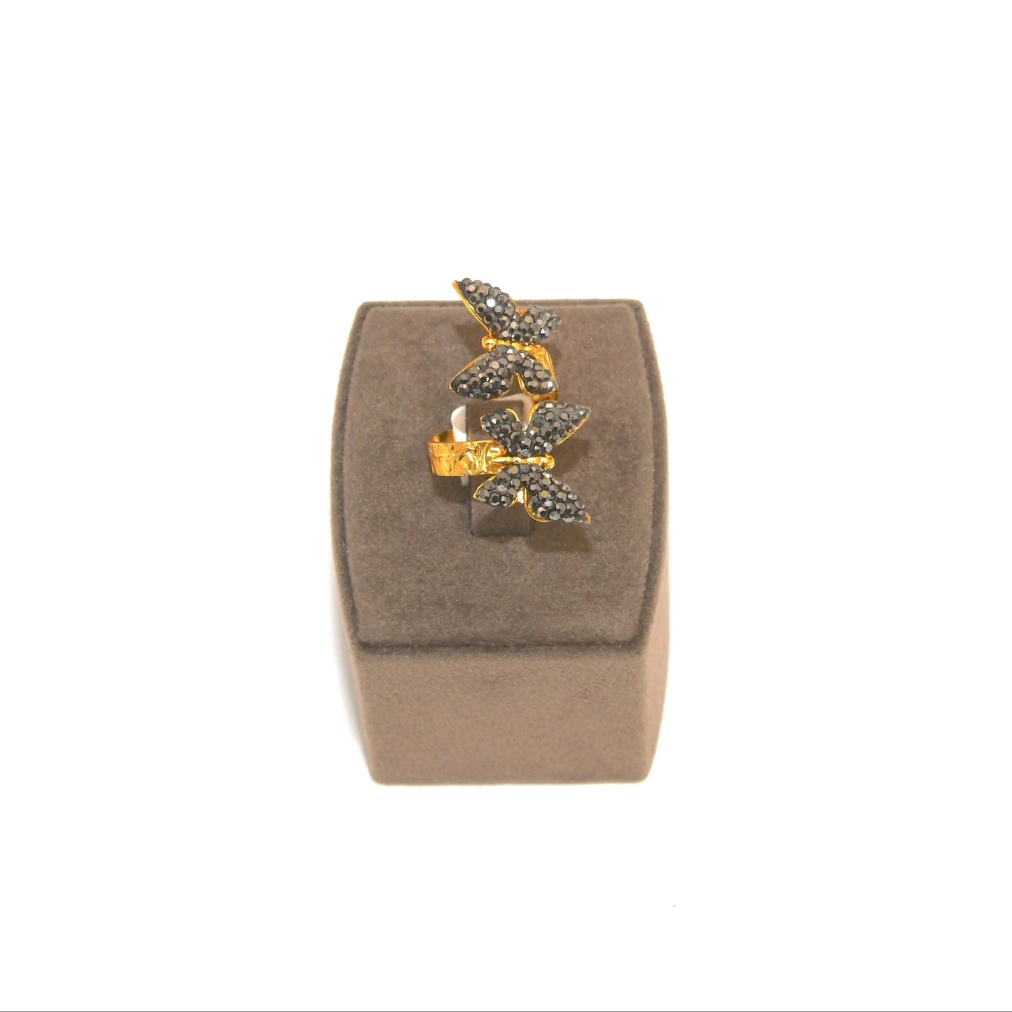 Black Zirconia Butterfly Ring Hey Bou