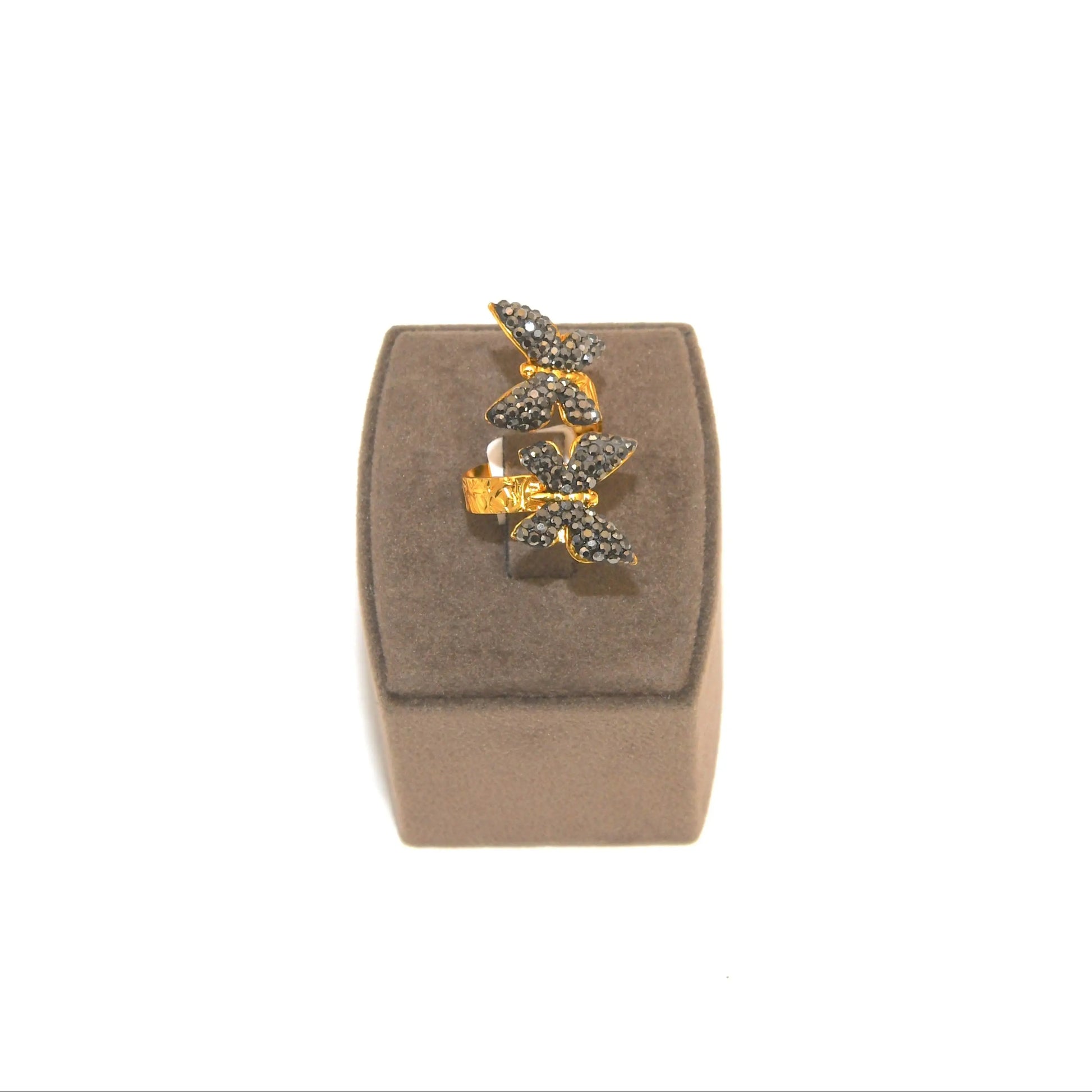 Black Zirconia Butterfly Ring Hey Bou