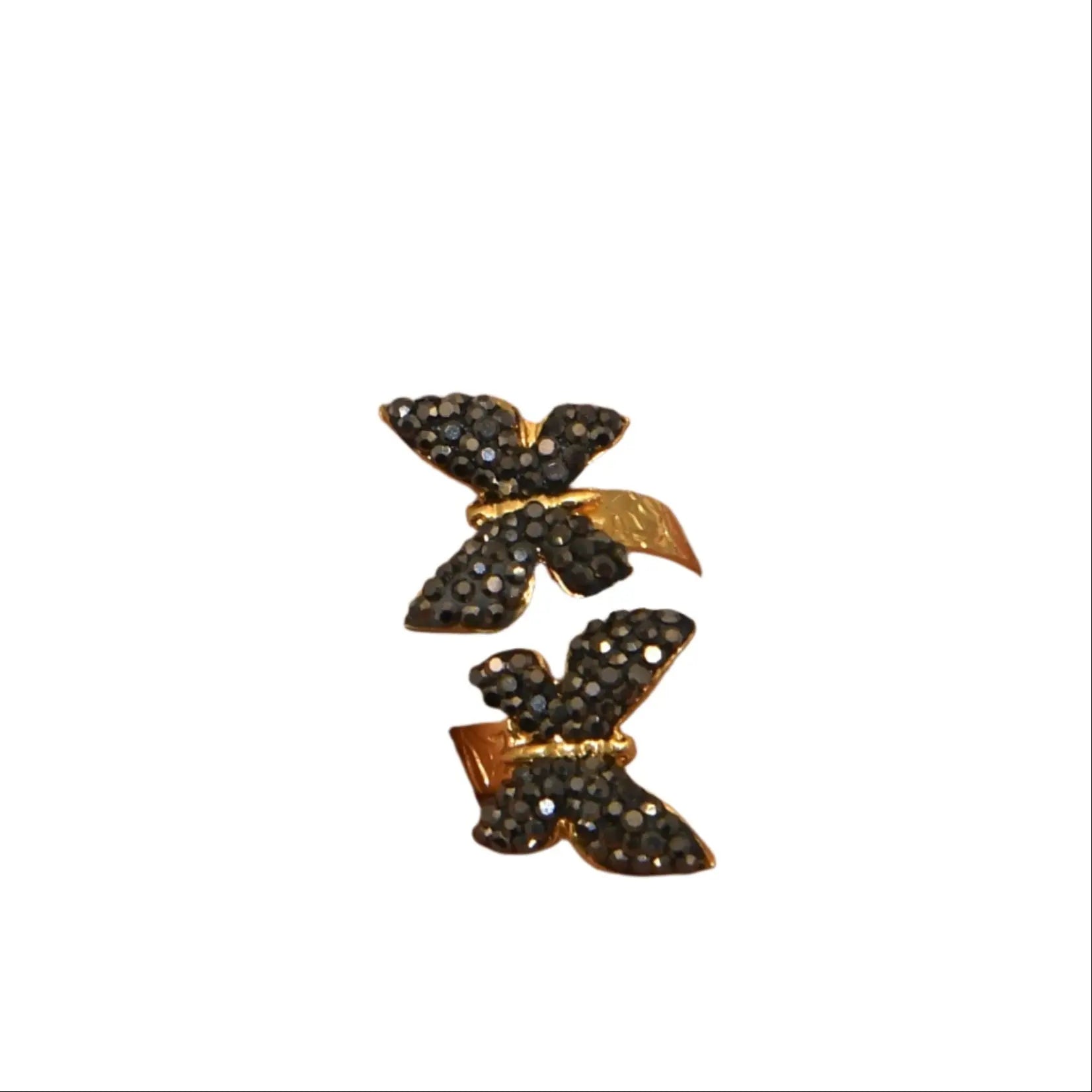 Black Zirconia Butterfly Ring Hey Bou