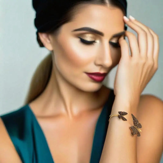 Black Zirconia Butterfly Bracelet Hey Bou