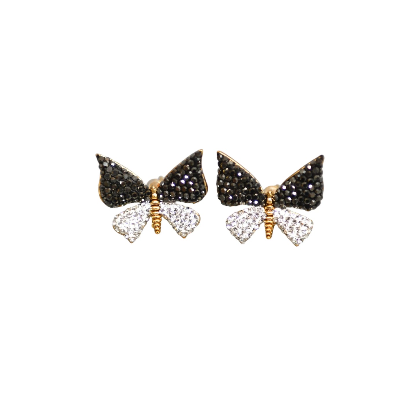 Black & White Zirconia Butterfly Earrings LAST ONE!!