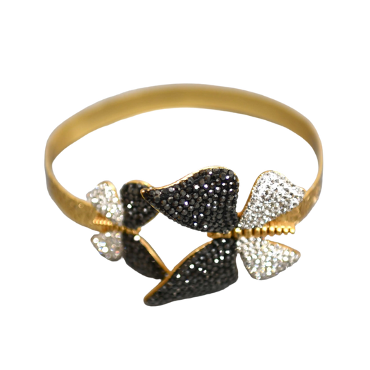 Black & White Zirconia Butterfly Bracelet Hey Bou