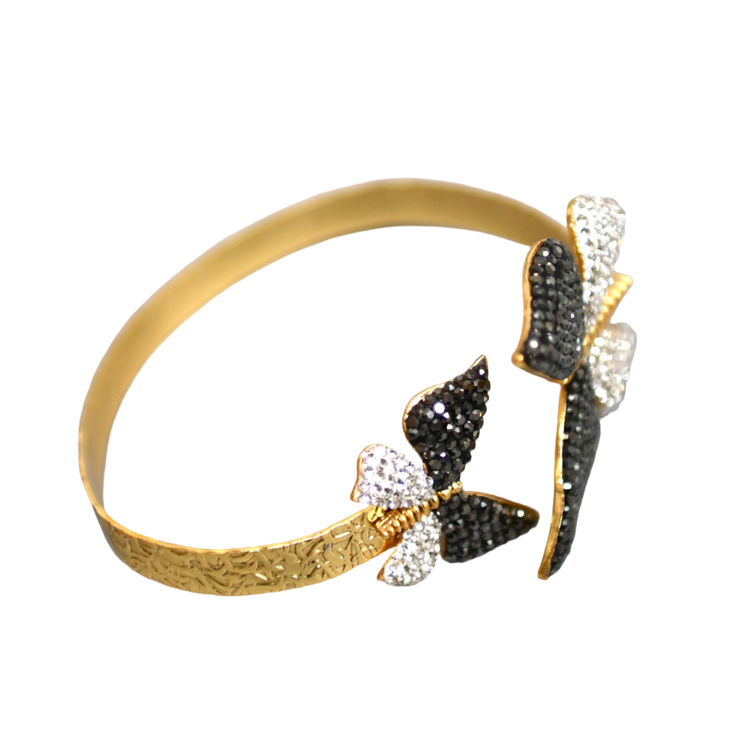 Black & White Zirconia Butterfly Bracelet Hey Bou