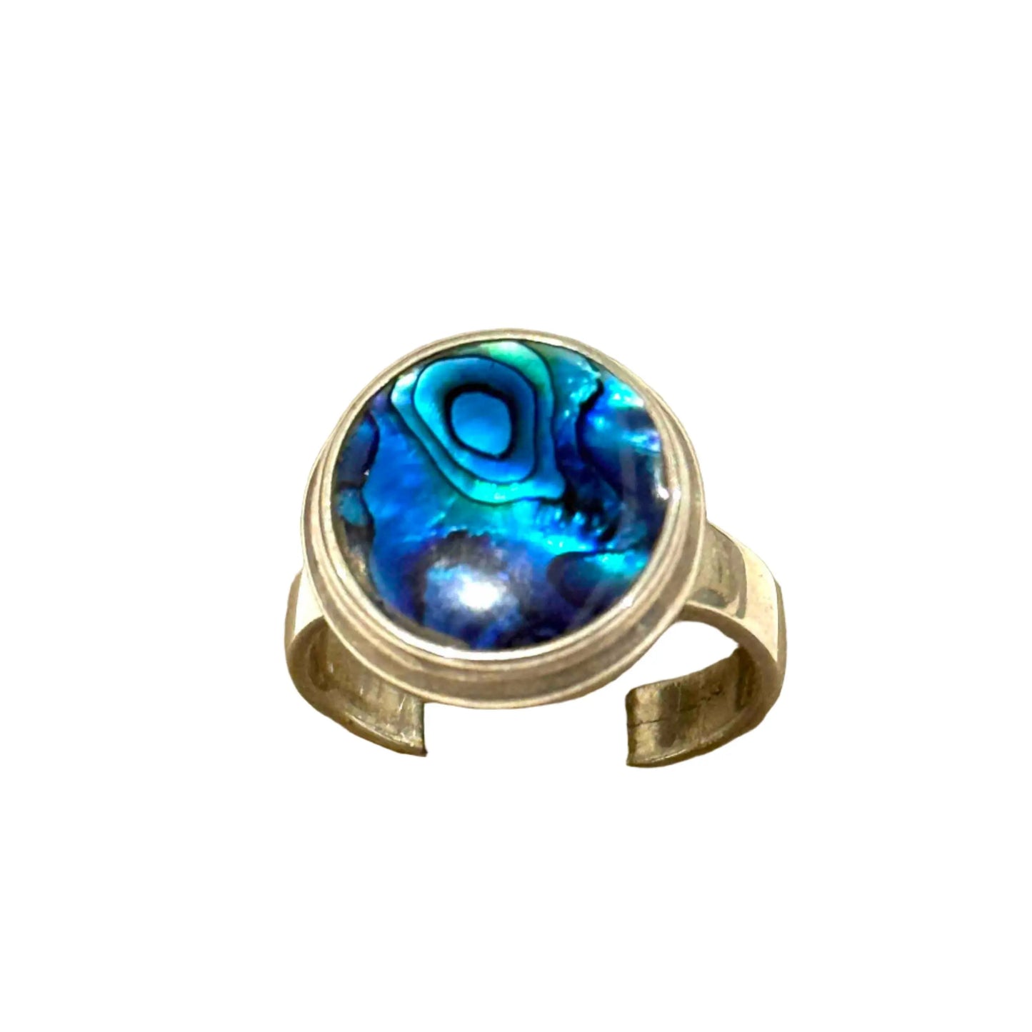 Blue Circle Mother of Pearl Ring Hey Bou