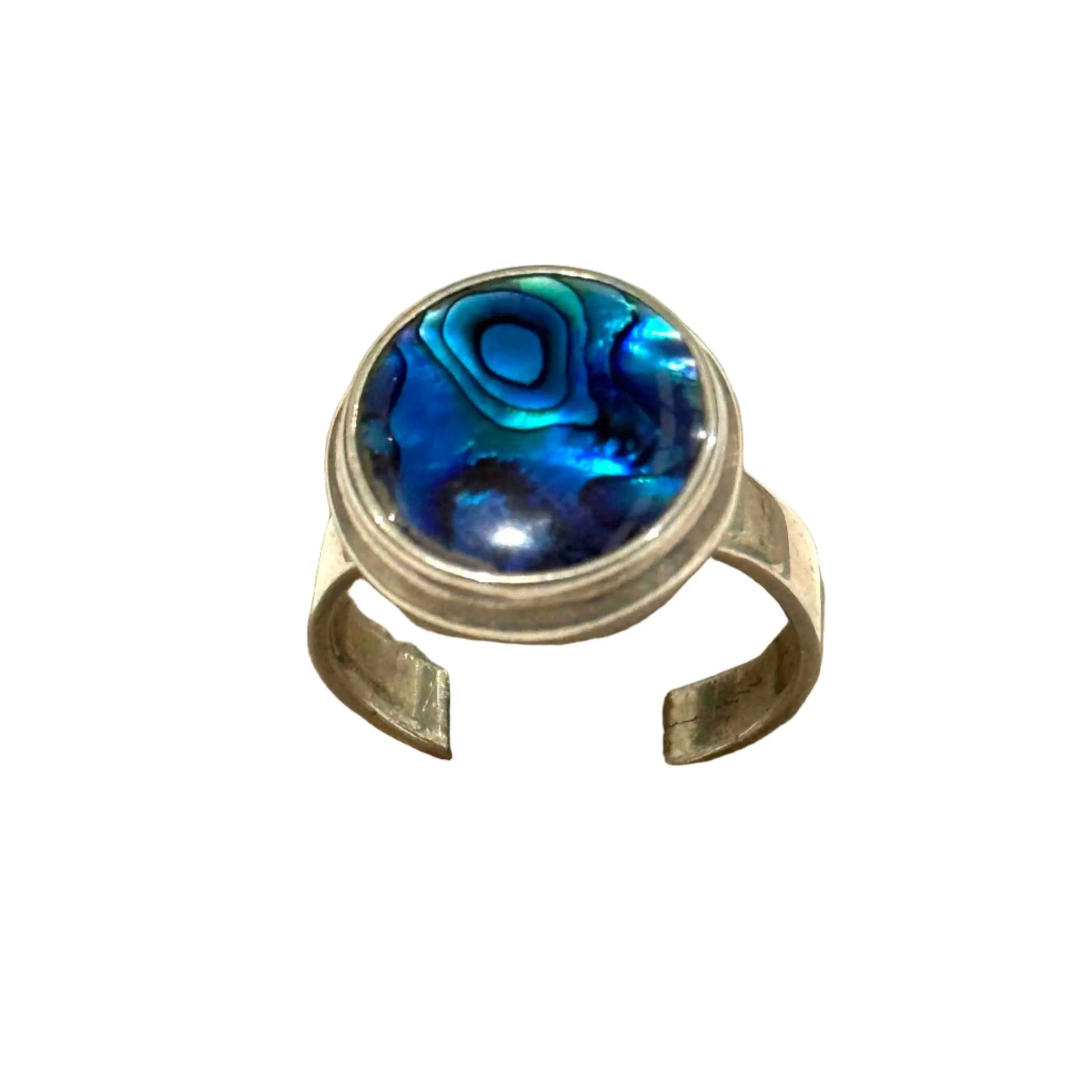 Blue Circle Mother of Pearl Ring Hey Bou