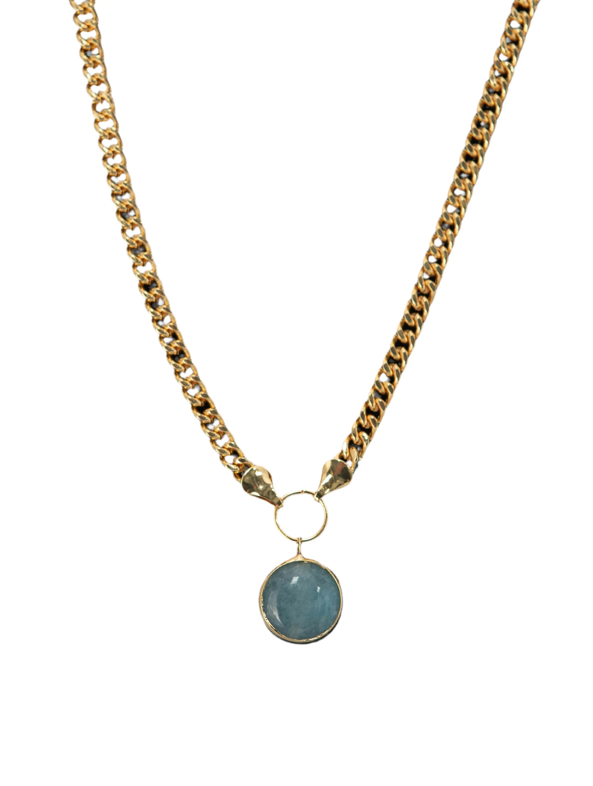 Natural Agate Gold Plated Thick Chain Necklace Hey Bou