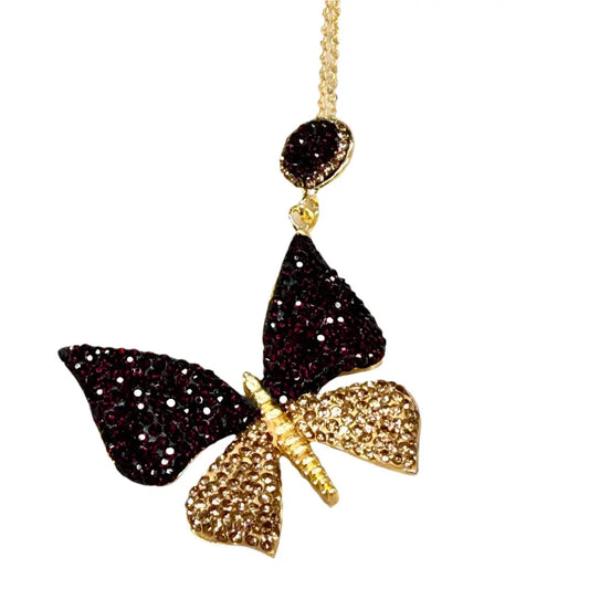 Blueberry Zirconia Butterfly Necklace Hey Bou