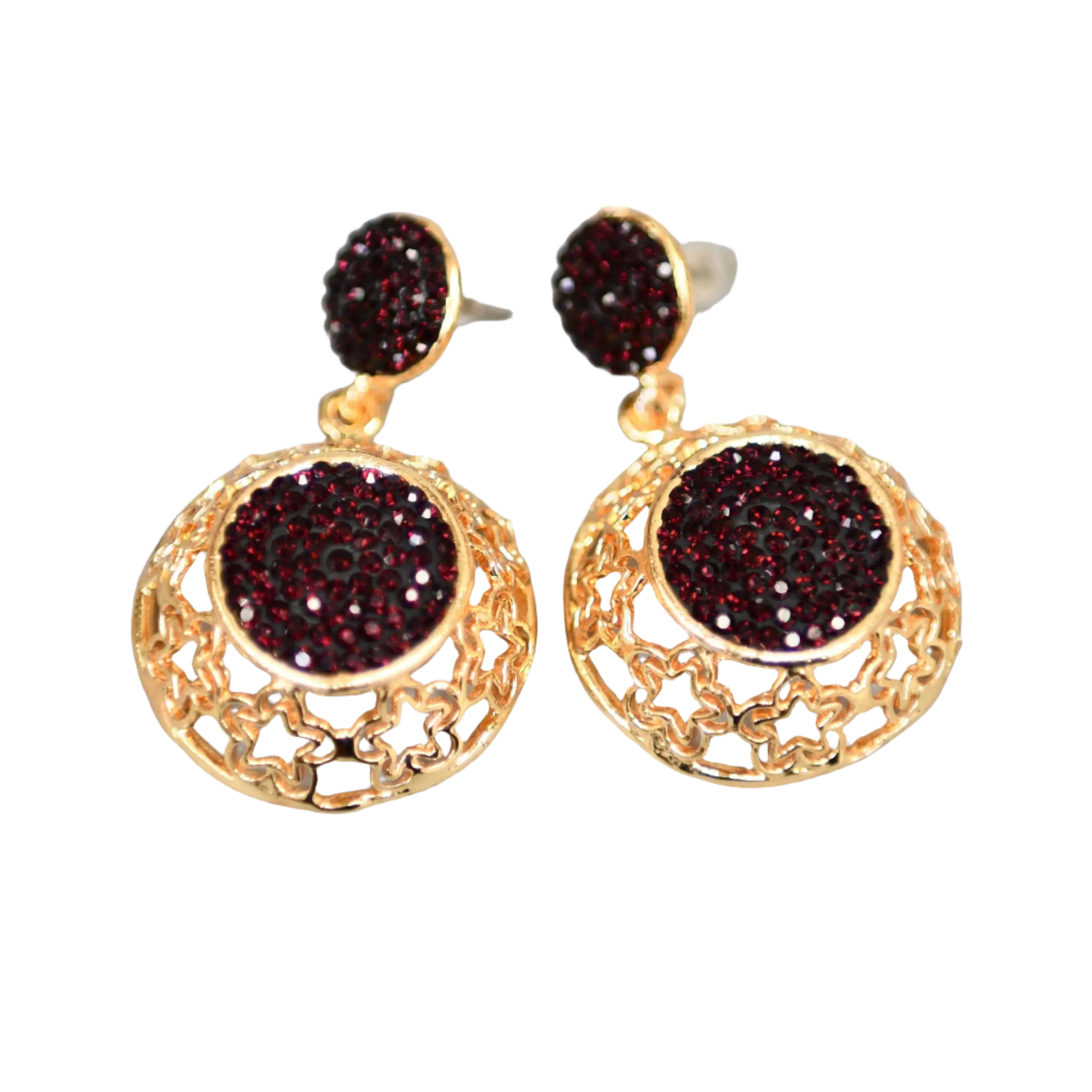 Gold Plated Blueberry Zirconia Earrings Hey Bou