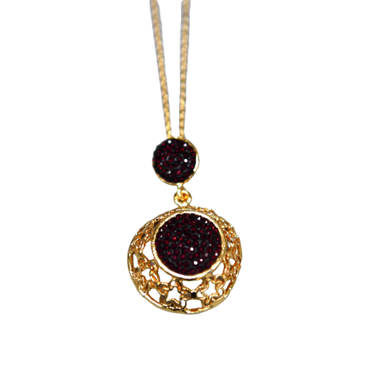 Gold Plated Blueberry Zirconia Necklace Hey Bou