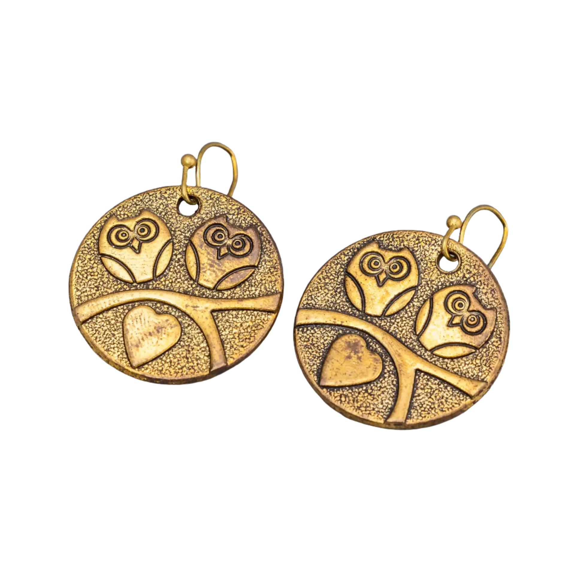 Gold Plated Owl Earrings Hey Bou