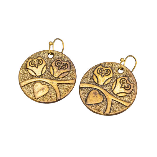 Gold Plated Owl Earrings Hey Bou