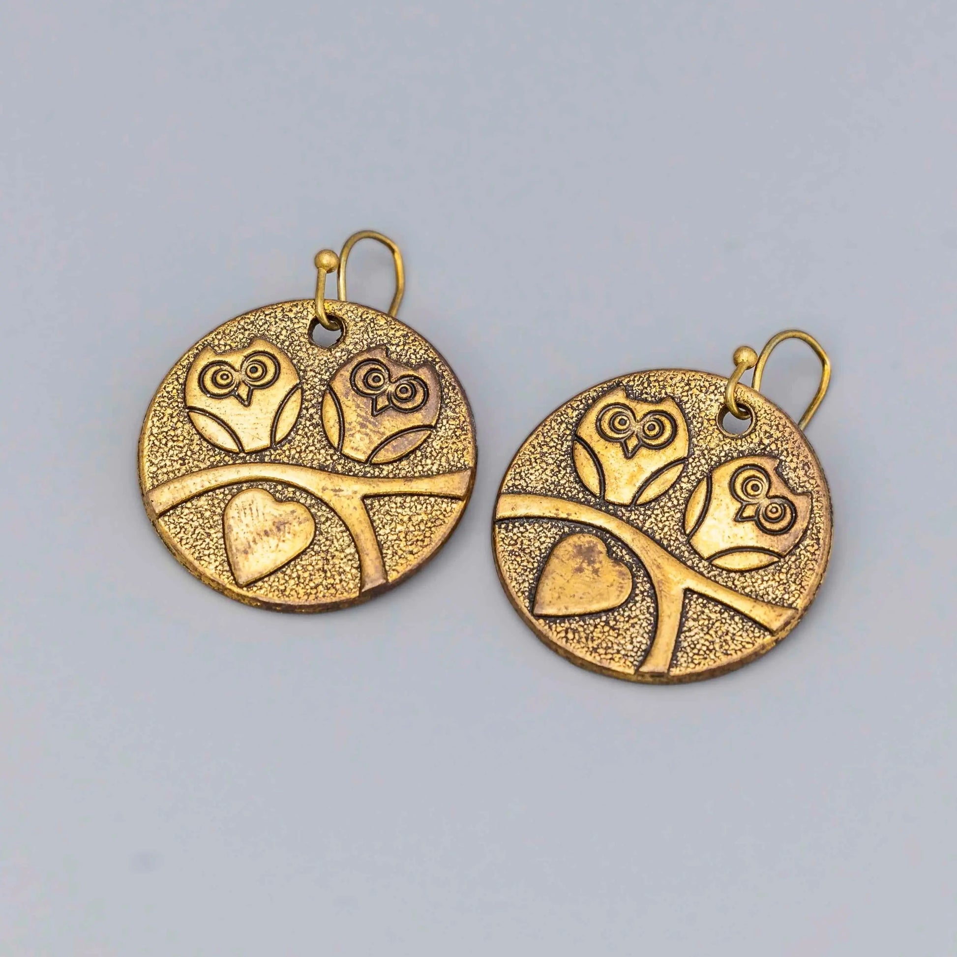 Gold Plated Owl Earrings Hey Bou