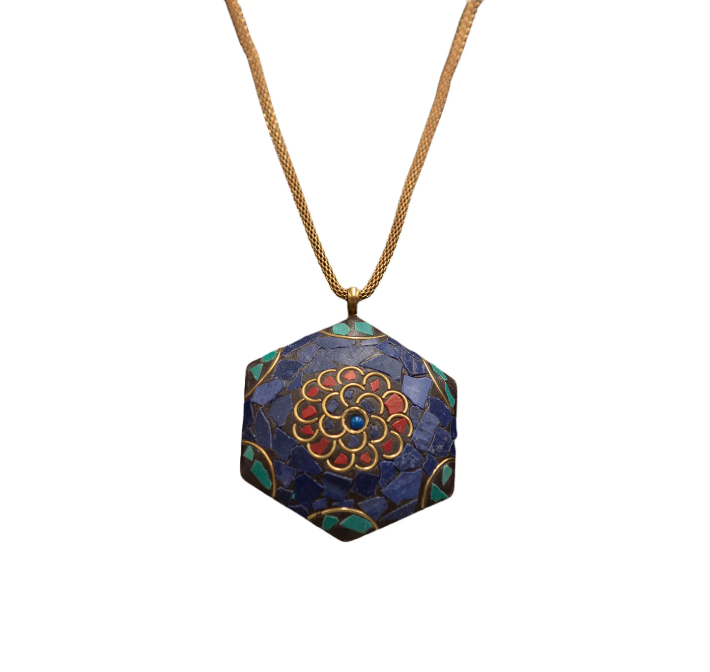 Brass Mosaic Flower Necklace Hey Bou