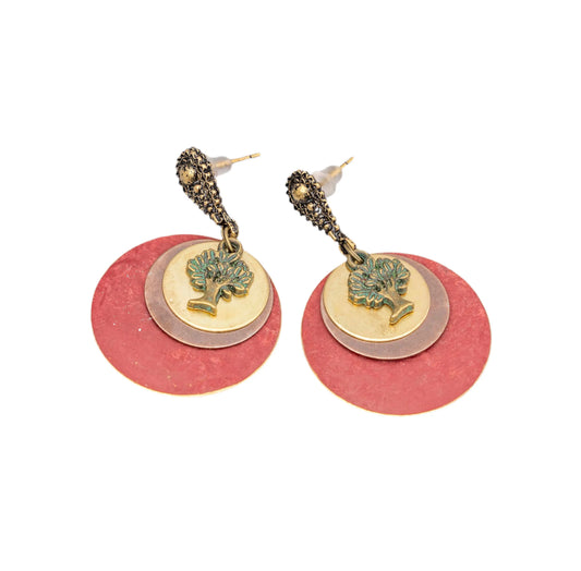 Tree Of Life Earrings - Red, Blue, Lime, Brown Hey Bou