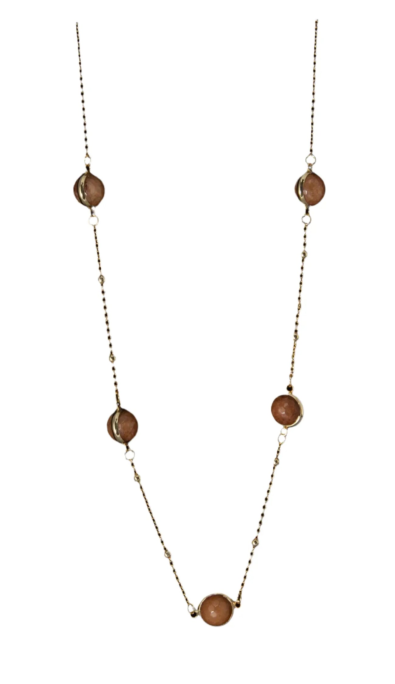 5 Agate Gold Plated Necklace Hey Bou