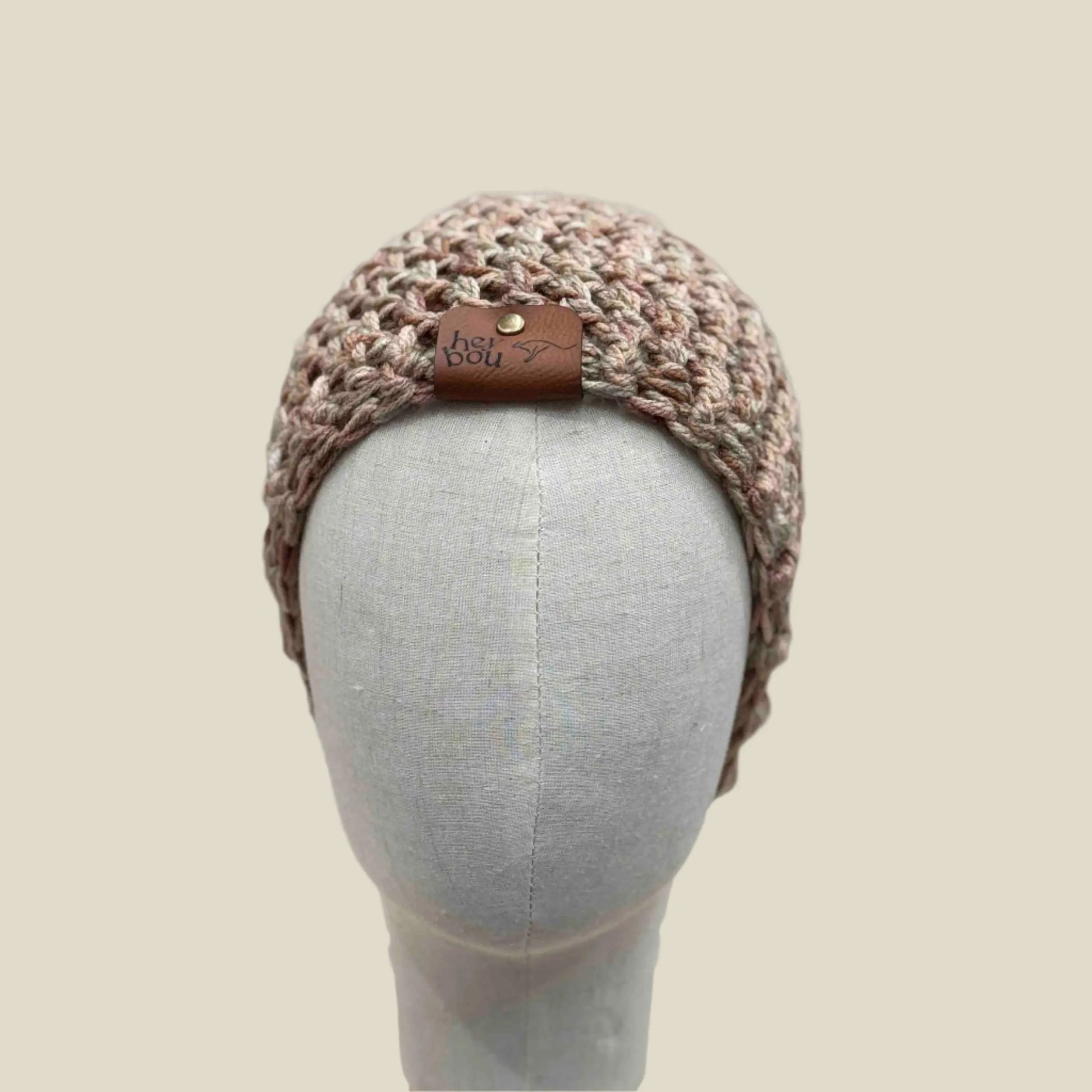 Bulky Multi Brown Double Crochet 2cm Rib Child Slouchy Beanie 43-57cm H 27cm HeyBou - Made by Lisa