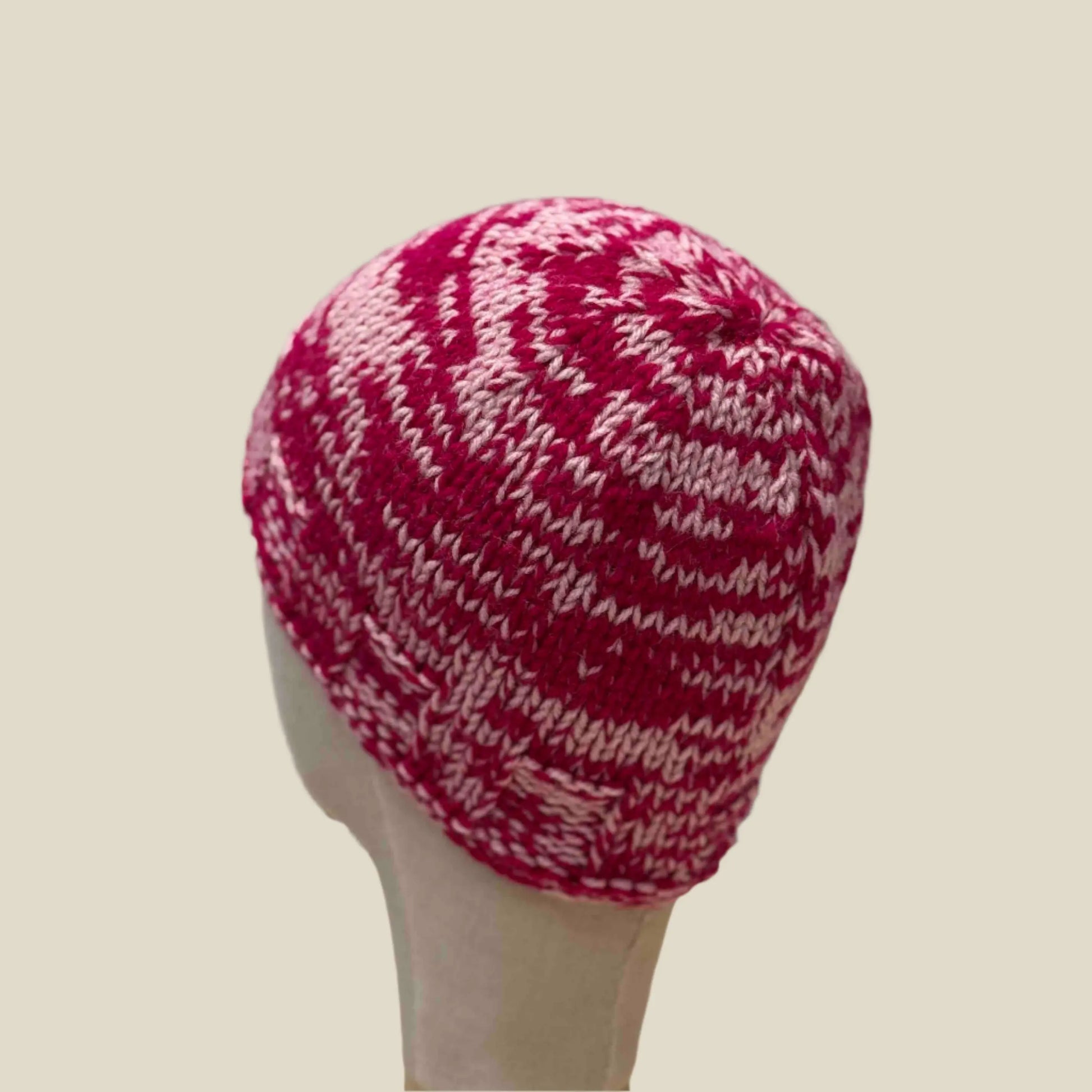 Bulky Multi Pinks Knit 5cm Rib Child/Adult Beanie 47-60cm H 20cm HeyBou - Made by Lisa