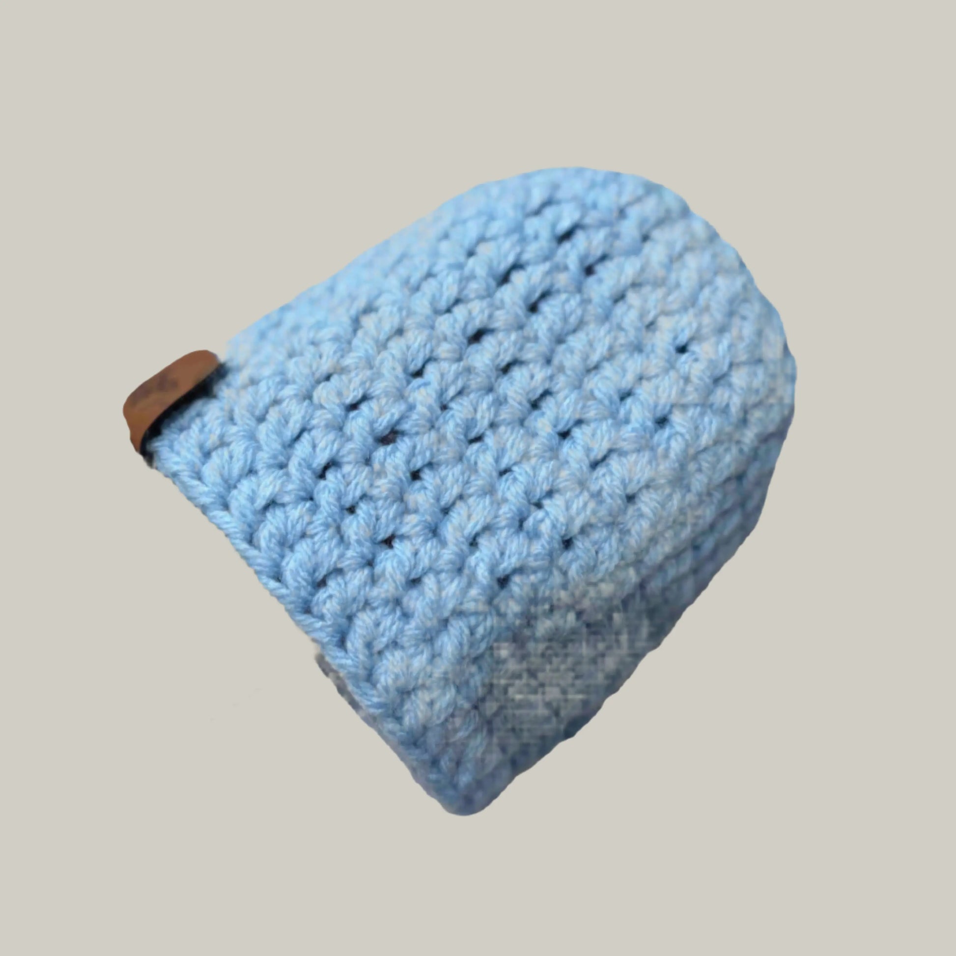 Bulky Sky Blue Double Crochet Child Beanie 41-52cm H 18cm HeyBou - Made by Lisa