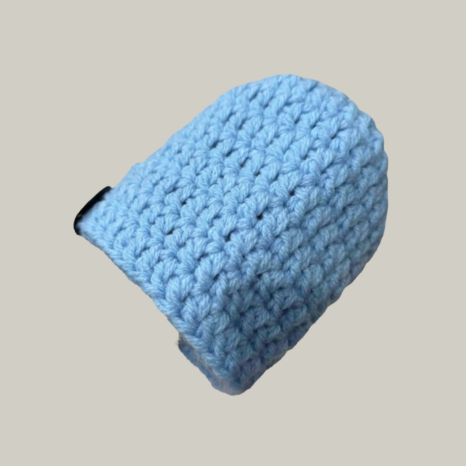 Bulky Sky Blue Double Crochet Child Beanie 41-52cm H 18cm HeyBou - Made by Lisa
