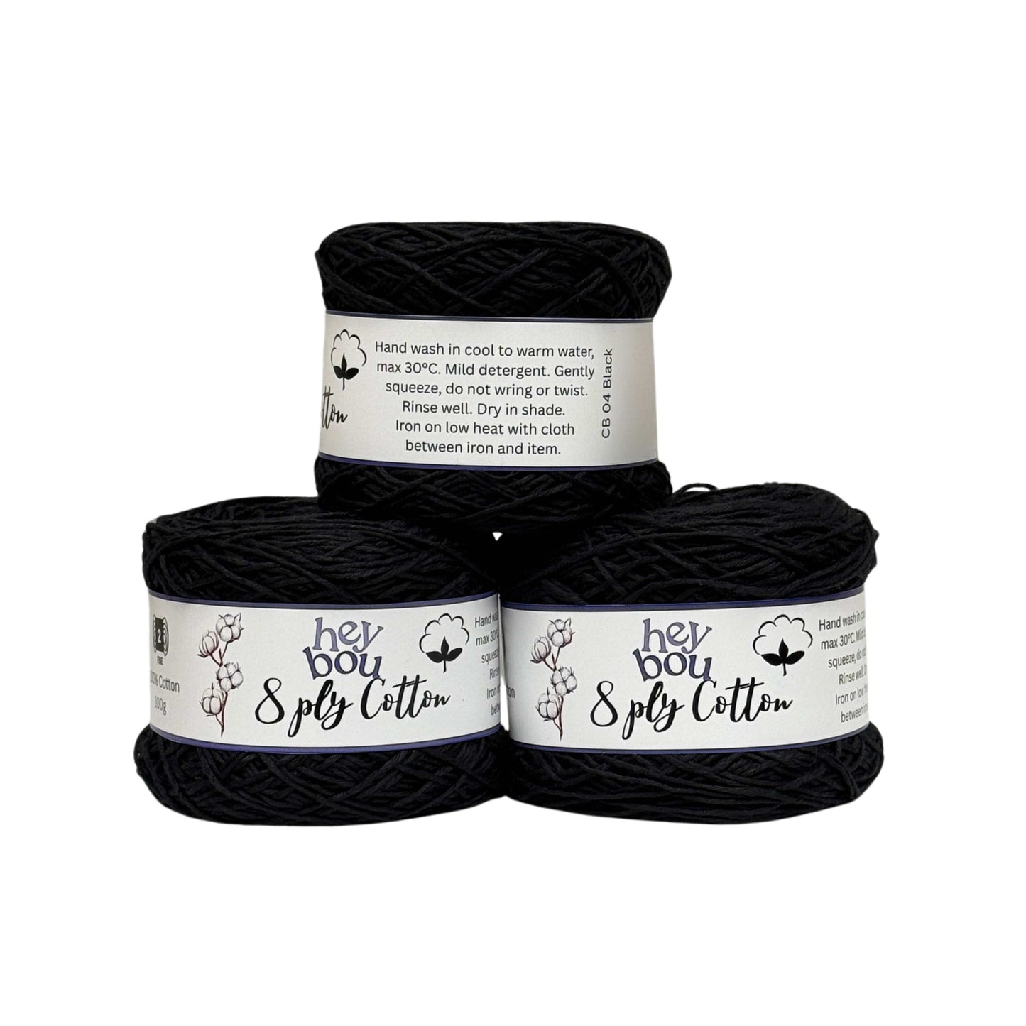 8 ply Cotton Yarn, 100% Cotton, 100g Ball HeyBou