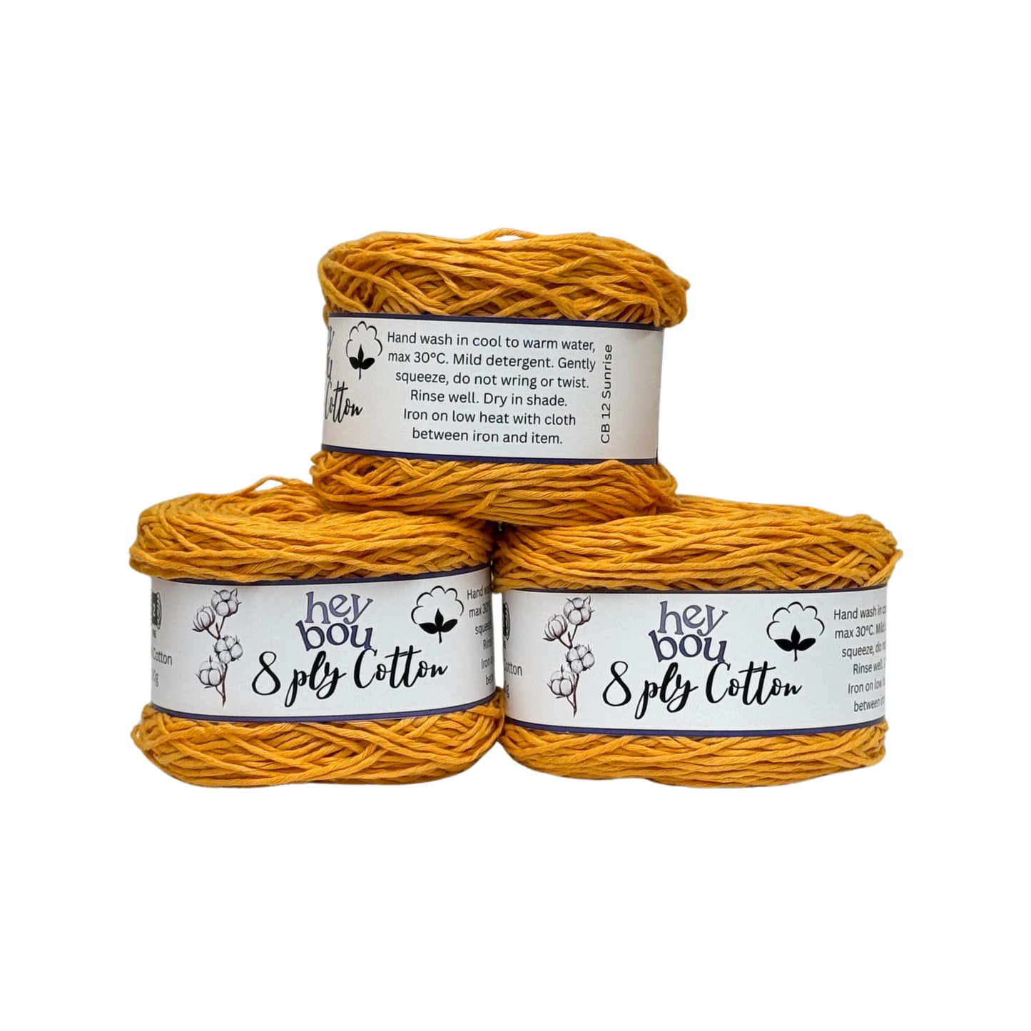 8 ply Cotton Yarn, 100% Cotton, 100g Ball HeyBou