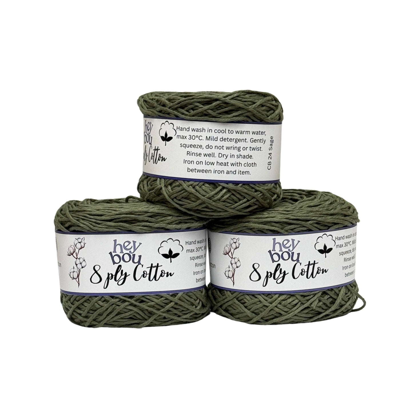 8 ply Cotton Yarn, 100% Cotton, 100g Ball HeyBou