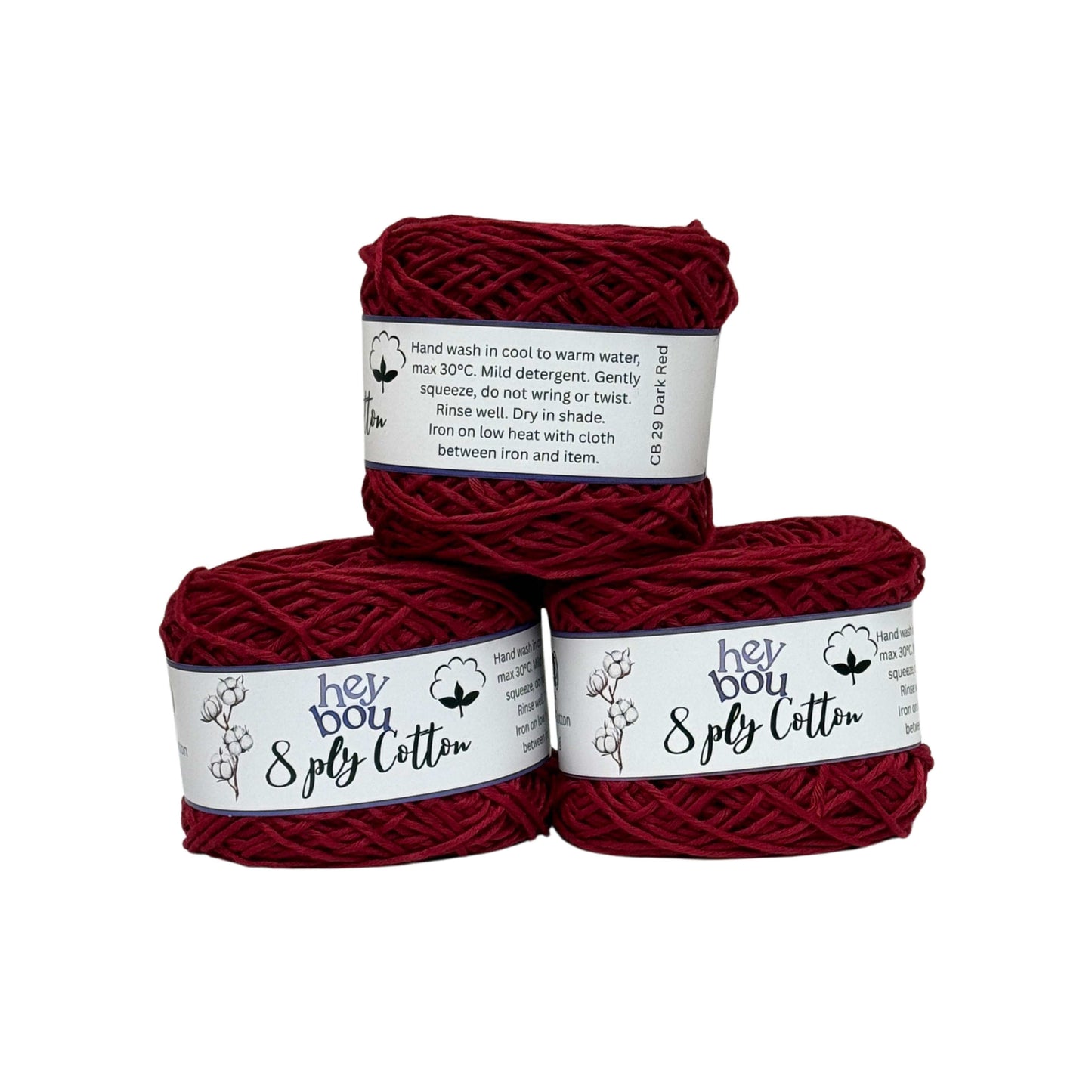 8 ply Cotton Yarn, 100% Cotton, 100g Ball HeyBou