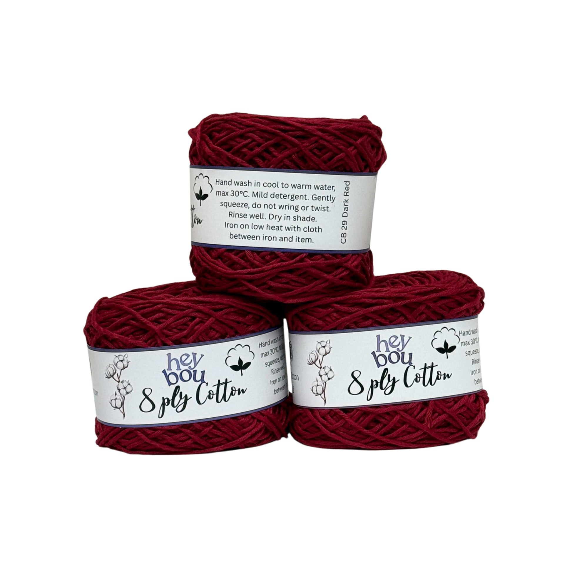8 ply Cotton Yarn, 100% Cotton, 100g Ball HeyBou