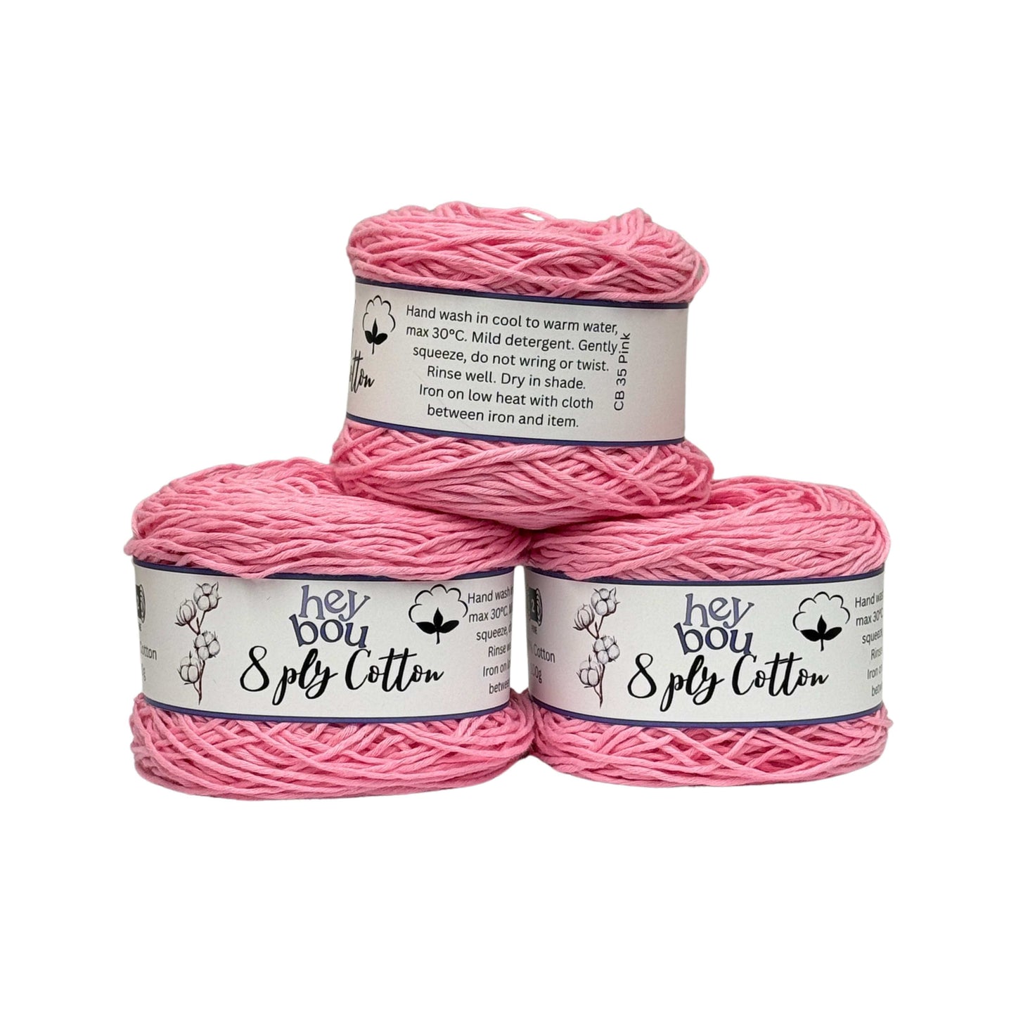 8 ply Cotton Yarn, 100% Cotton, 100g Ball HeyBou