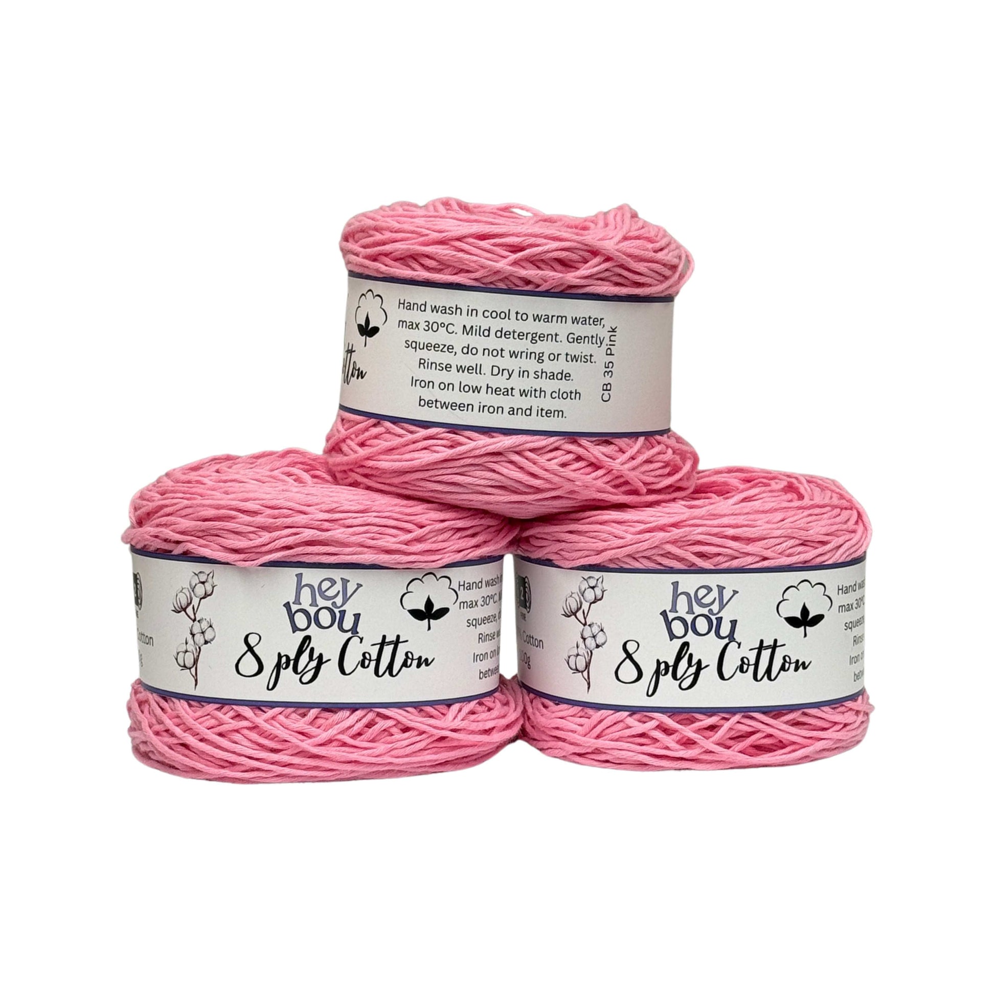 8 ply Cotton Yarn, 100% Cotton, 100g Ball HeyBou