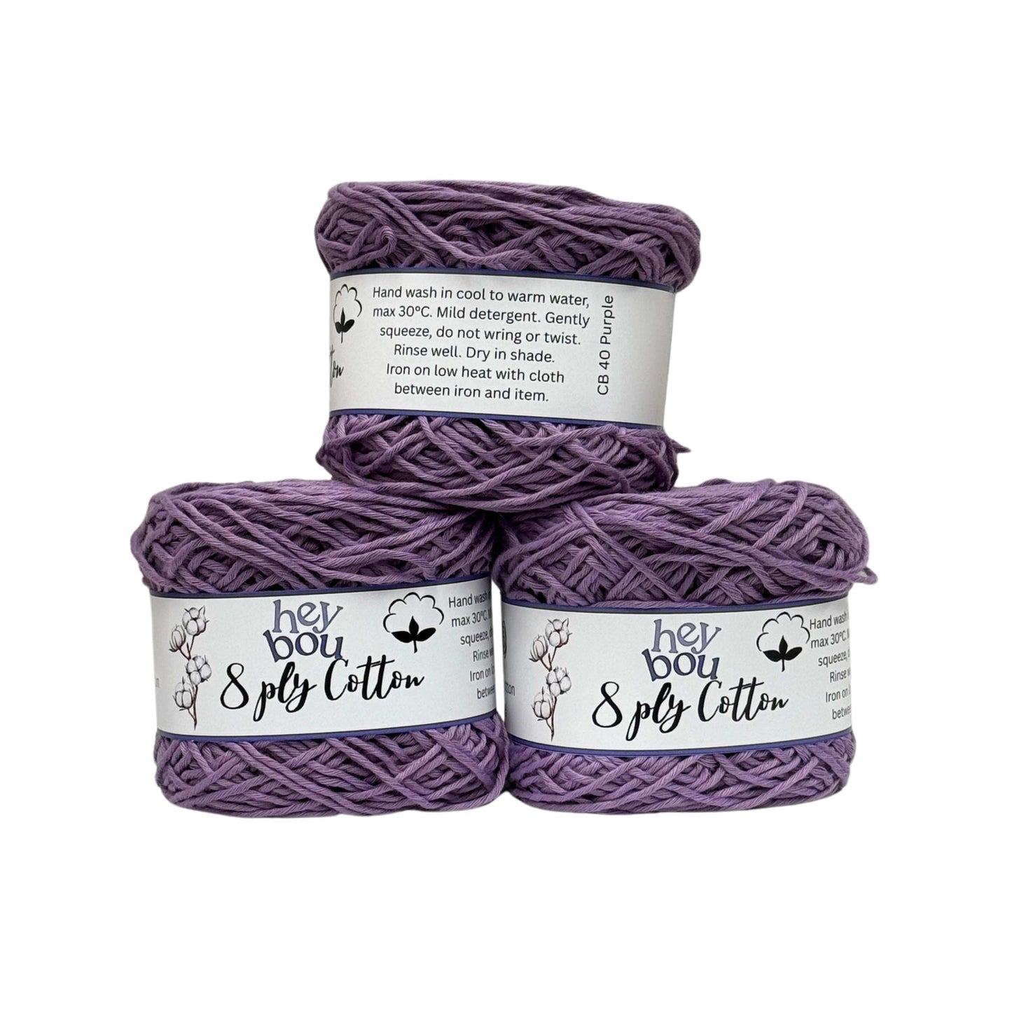 8 ply Cotton Yarn, 100% Cotton, 100g Ball HeyBou