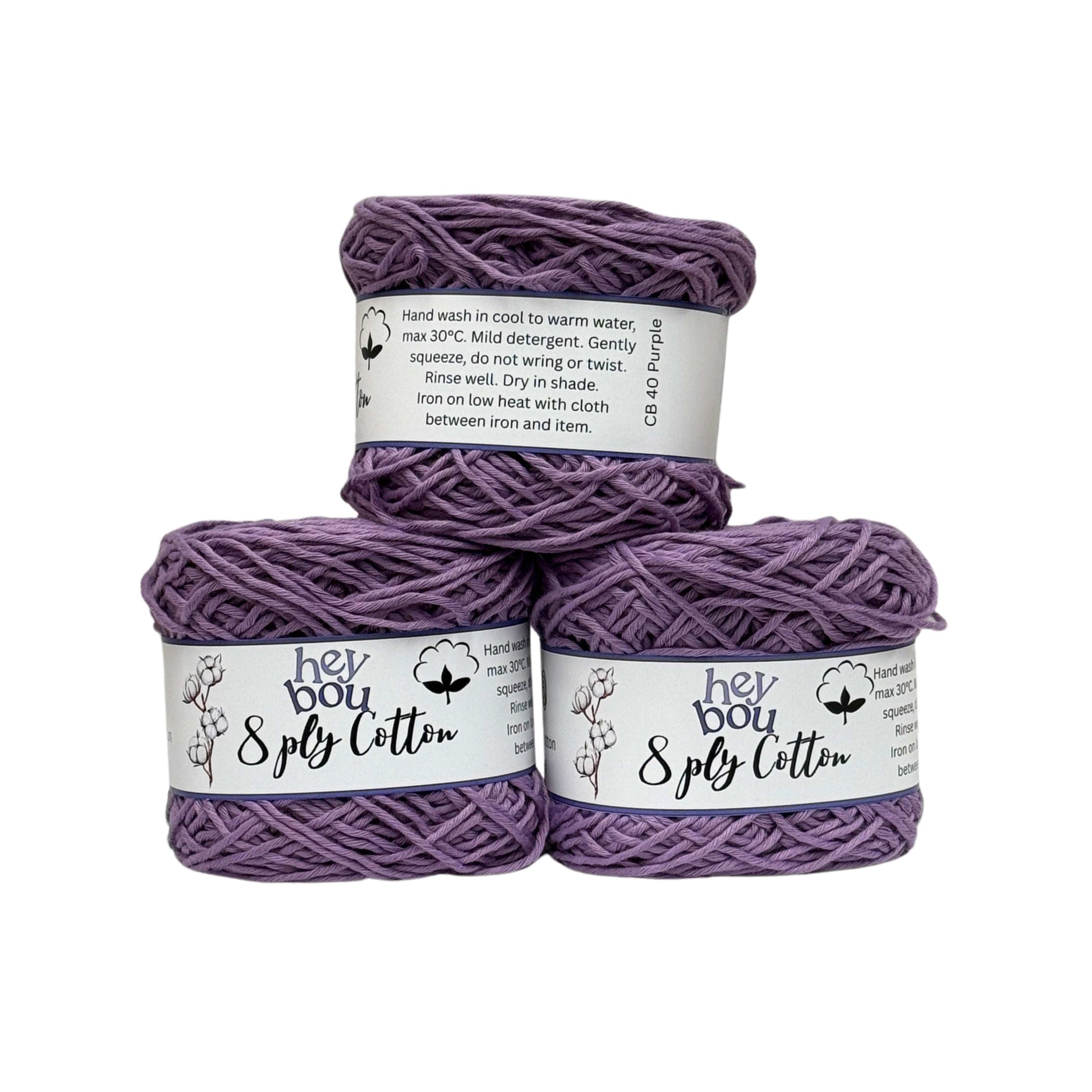 8 ply Cotton Yarn, 100% Cotton, 100g Ball HeyBou